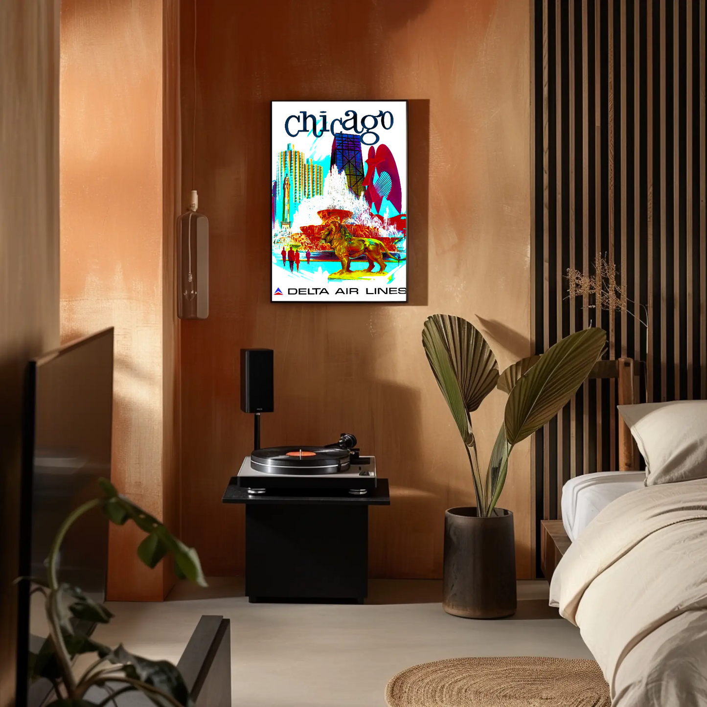 Chicago Vintage Travel Air Lines Poster