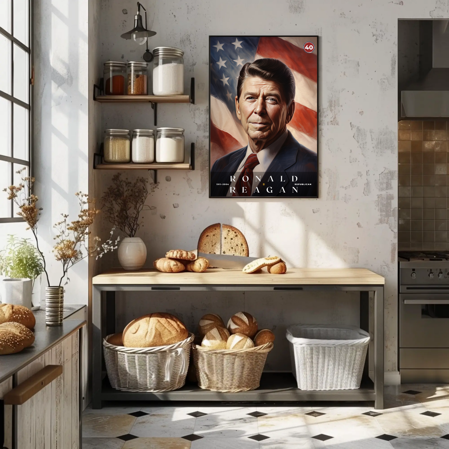 Ronald Reagan 40th President Of The United States Portrait