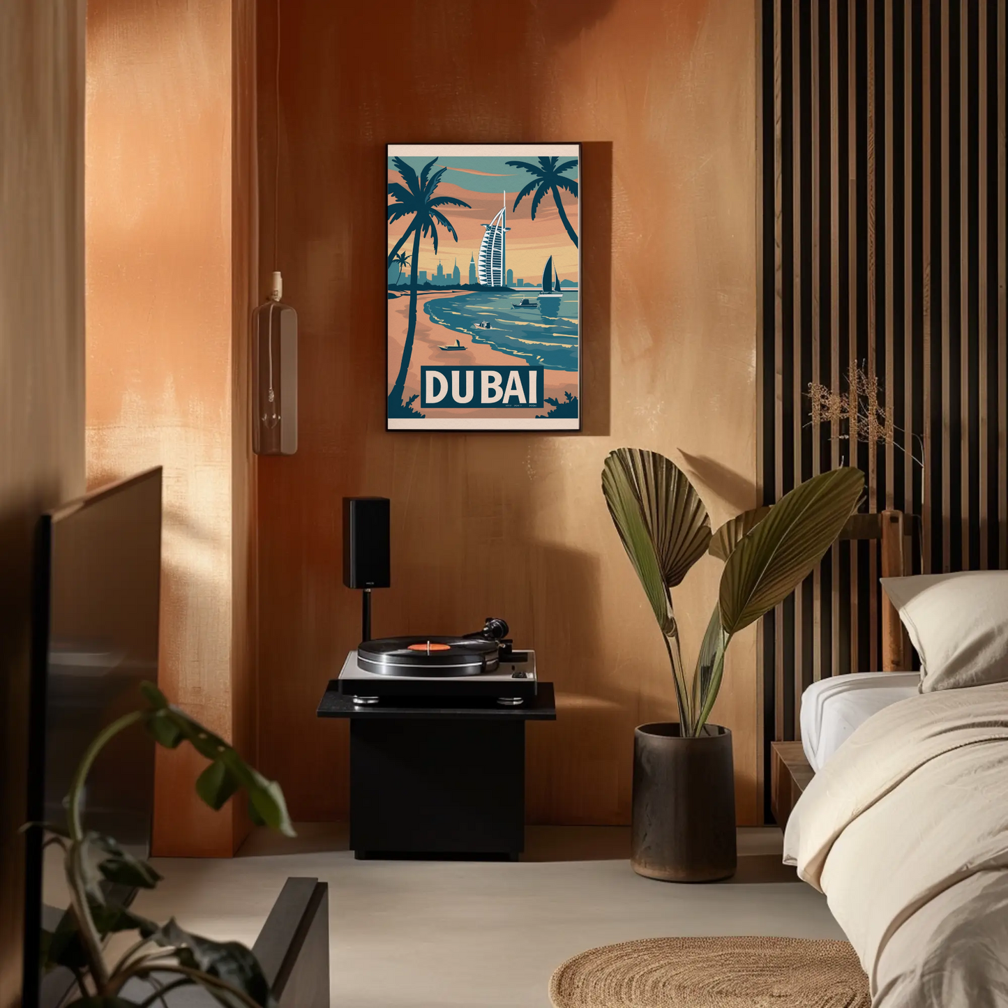 Dubai Beach Vintage Poster
