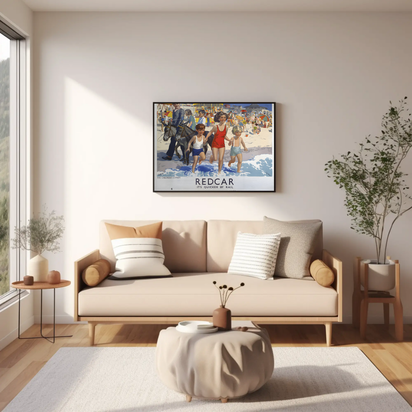 Redcar - It's Quicker by Rail Poster