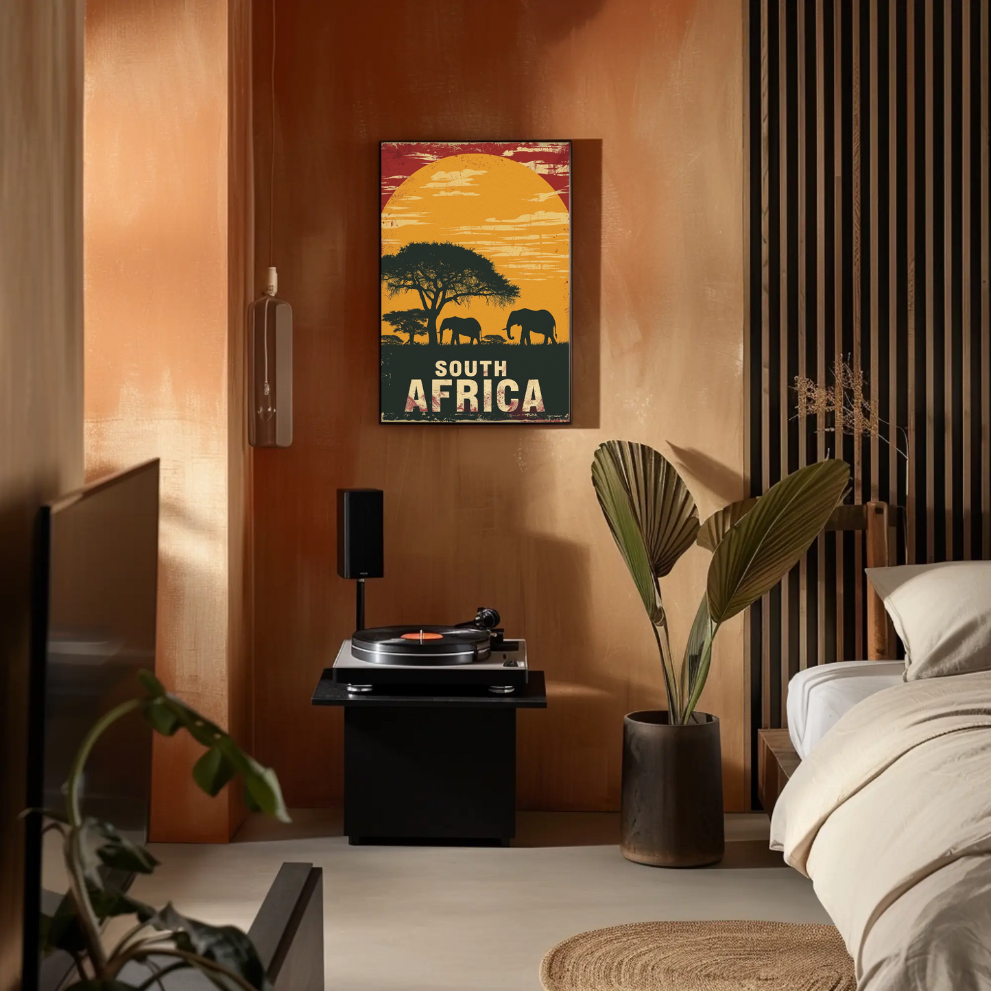 South Africa Sunset Vintage Poster