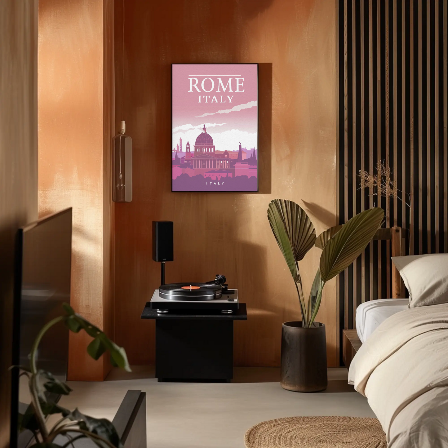 Rome: Cityscape in Pink Hues