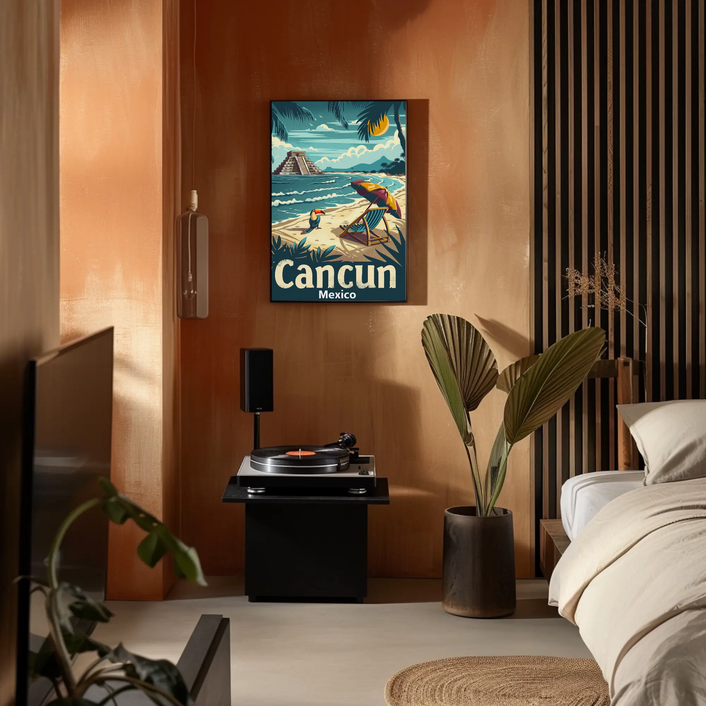 Vintage Travel Poster - Cancun Mexico Tropical Paradise