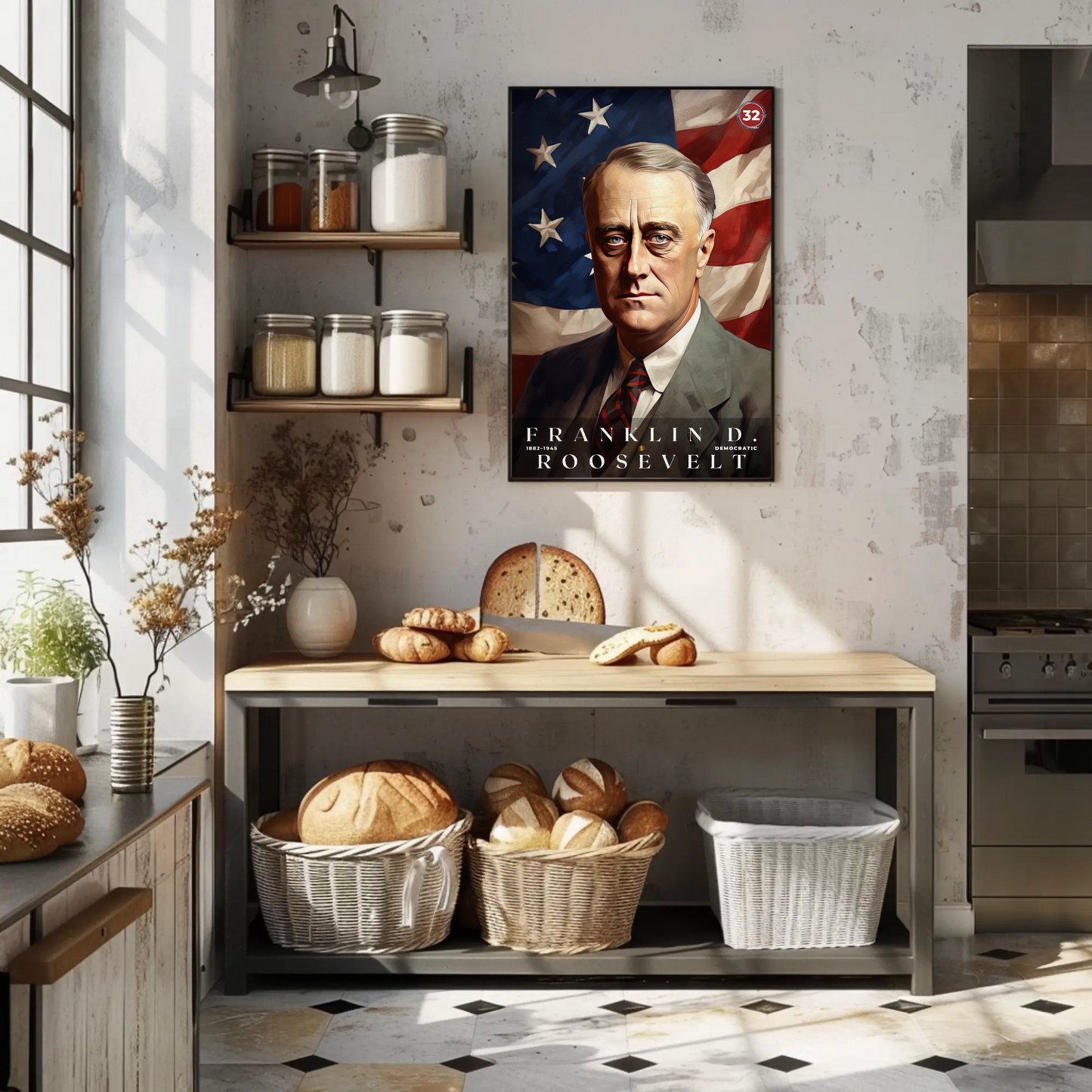 Franklin Roosevelt 32nd President Of The United States Portrait