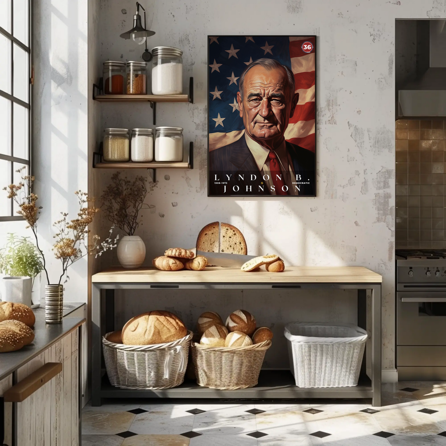 Lyndon Johnson 36th President Of The United States Portrait