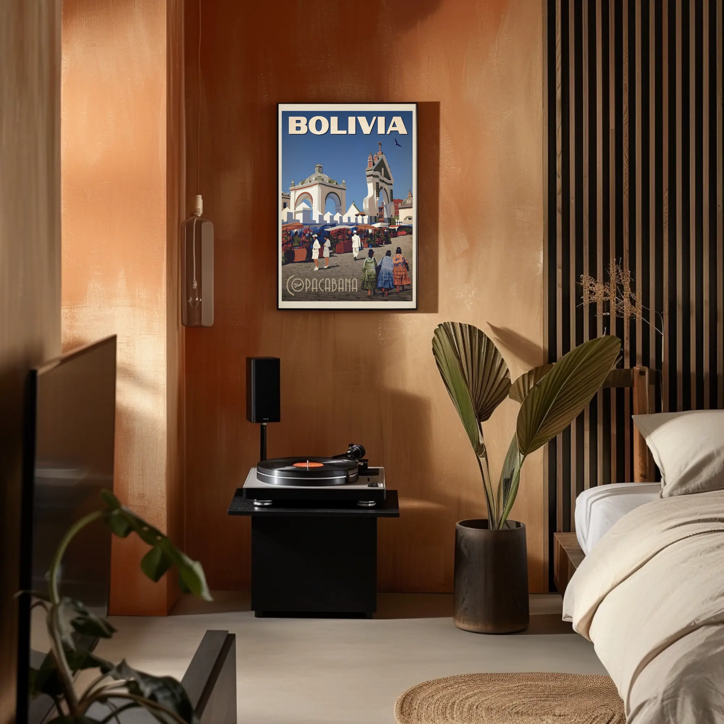 Copacabana Bolivia Vintage Poster
