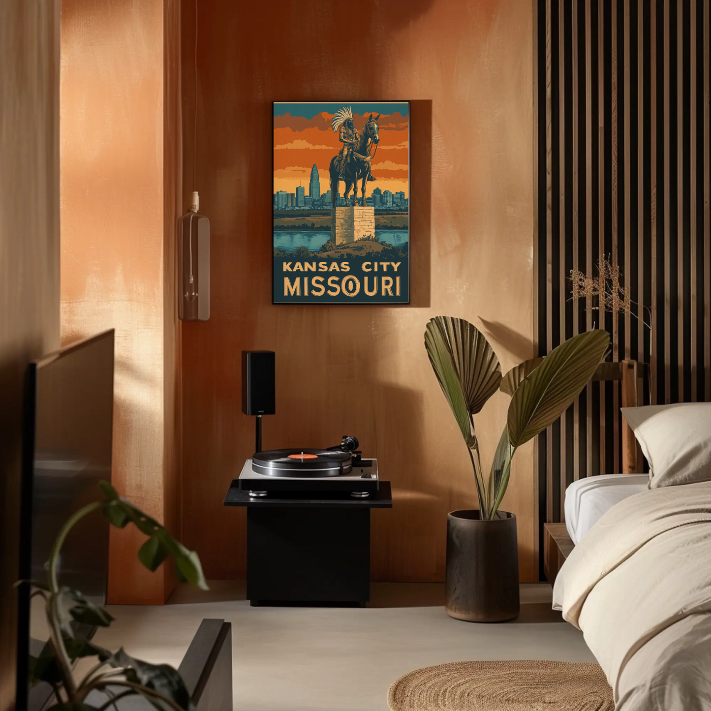 Kansas City Missouri Vintage Poster - Native Monument