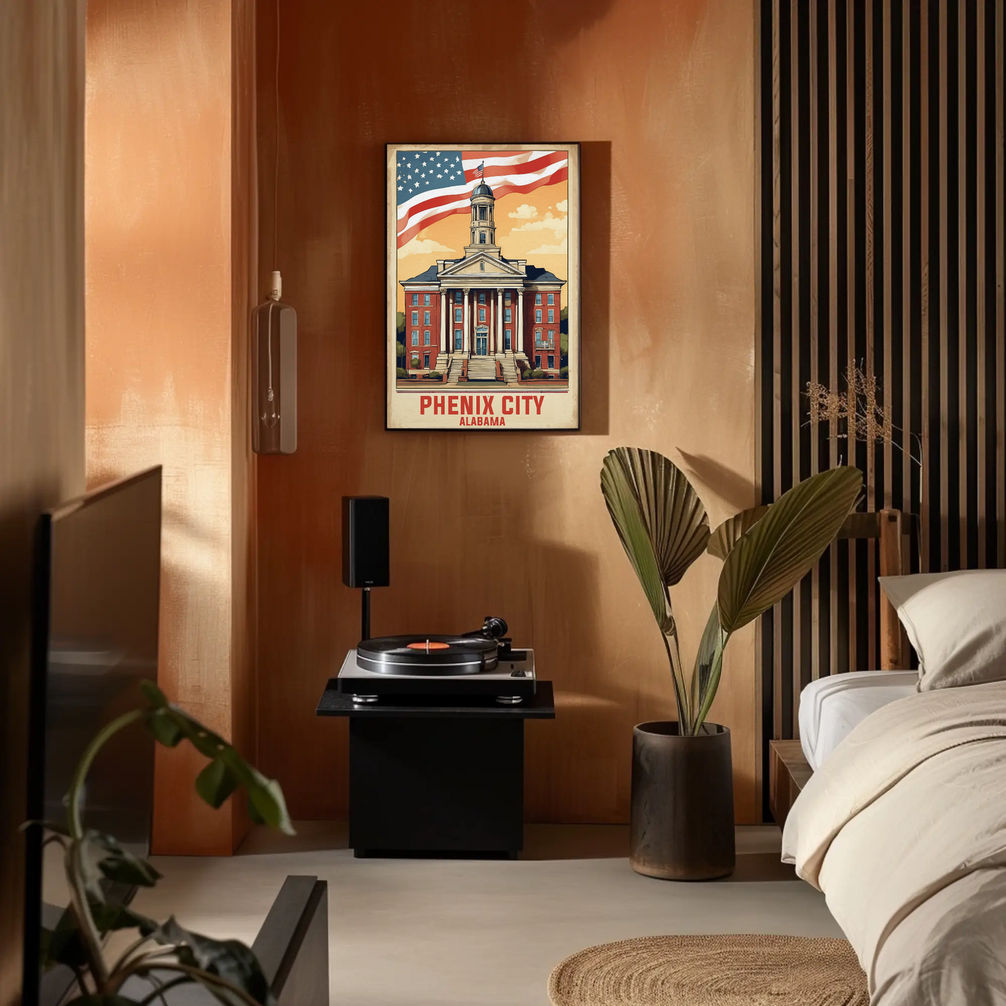 Phenix City Alabama Vintage Travel Poster Artwork