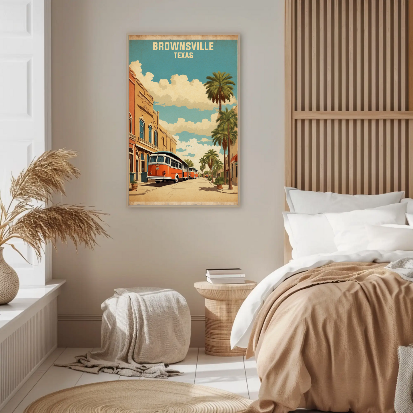Brownsville Texas American Scene Art Vintage Travel Poster