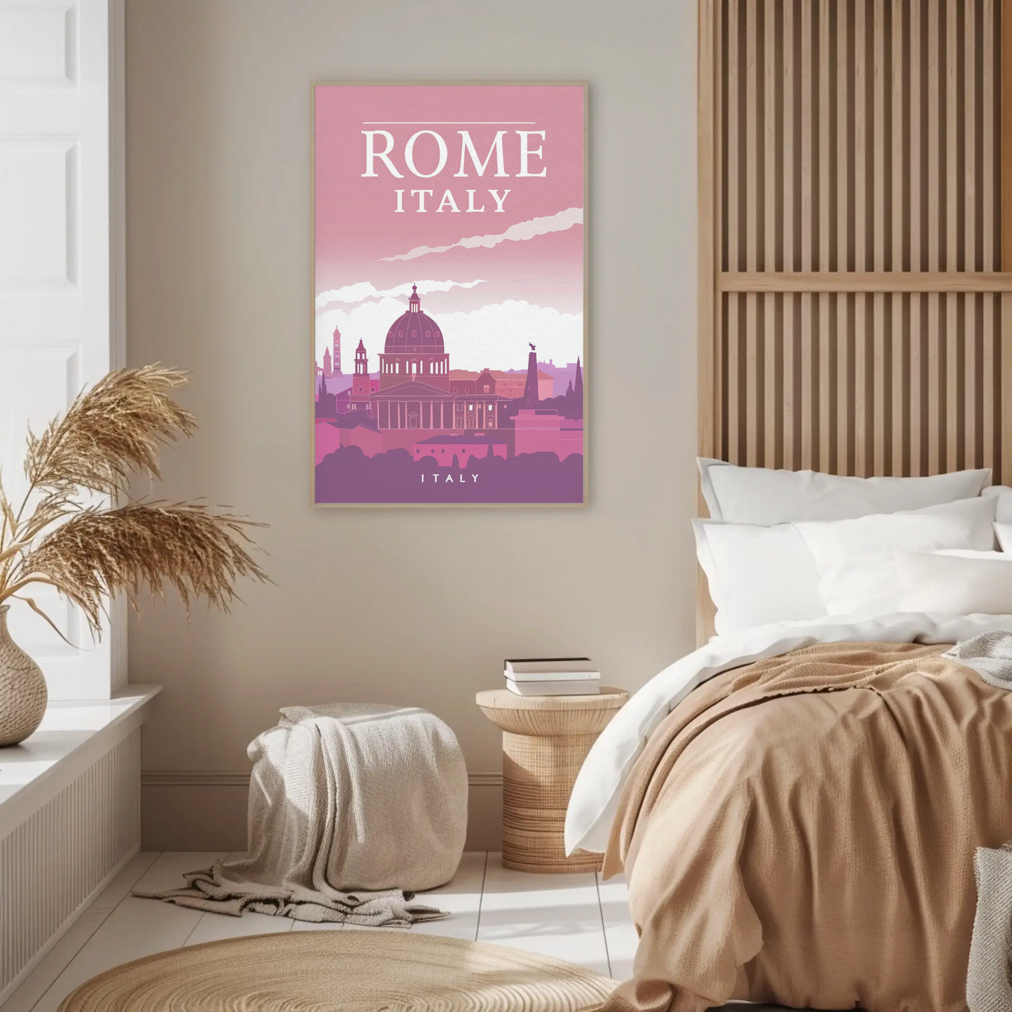 Rome: Cityscape in Pink Hues