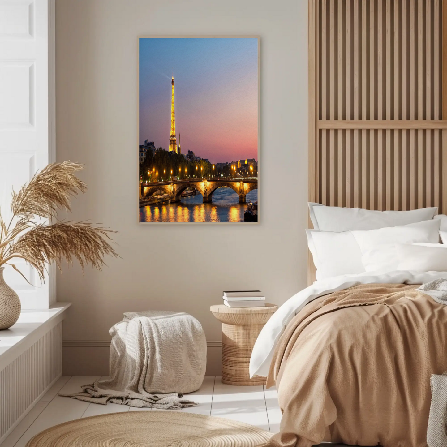 Eiffel Tower at Sunset – Bridge and Lights