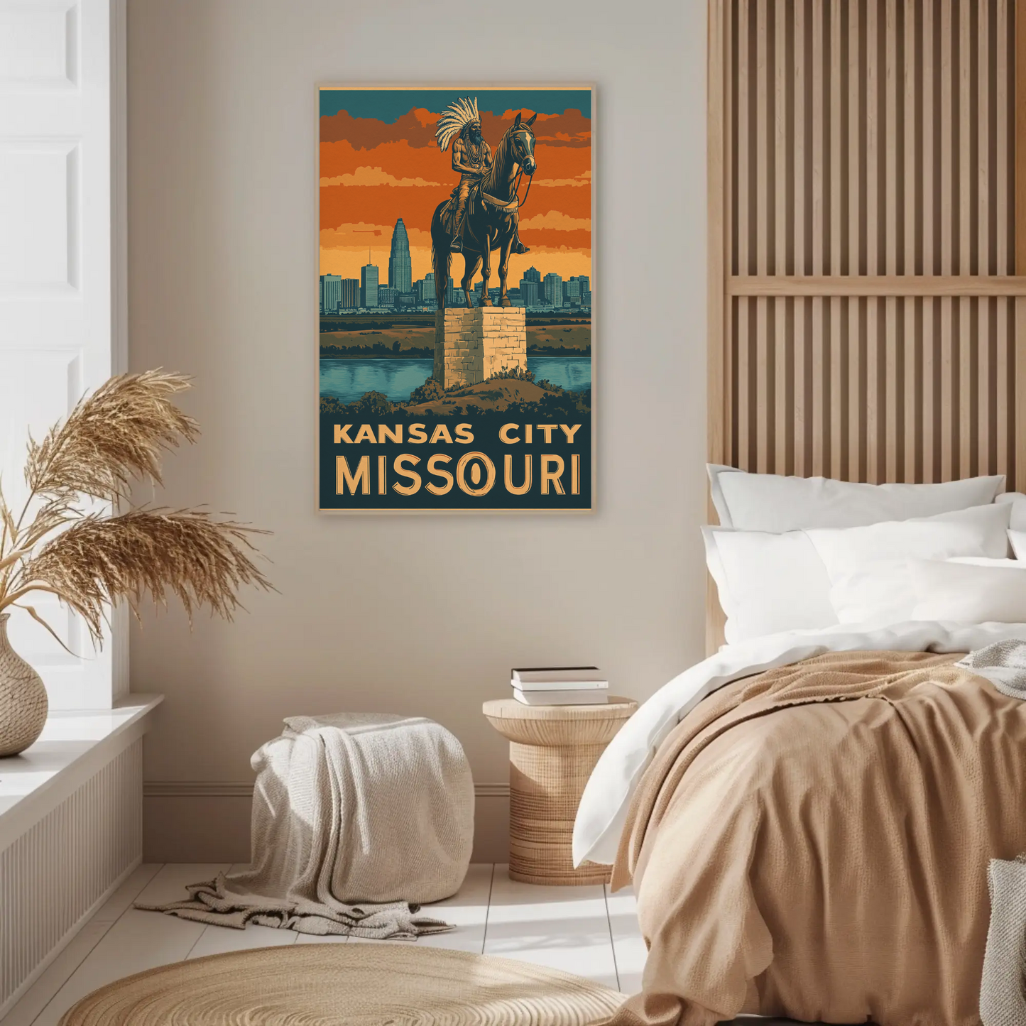 Kansas City Missouri Vintage Poster - Native Monument