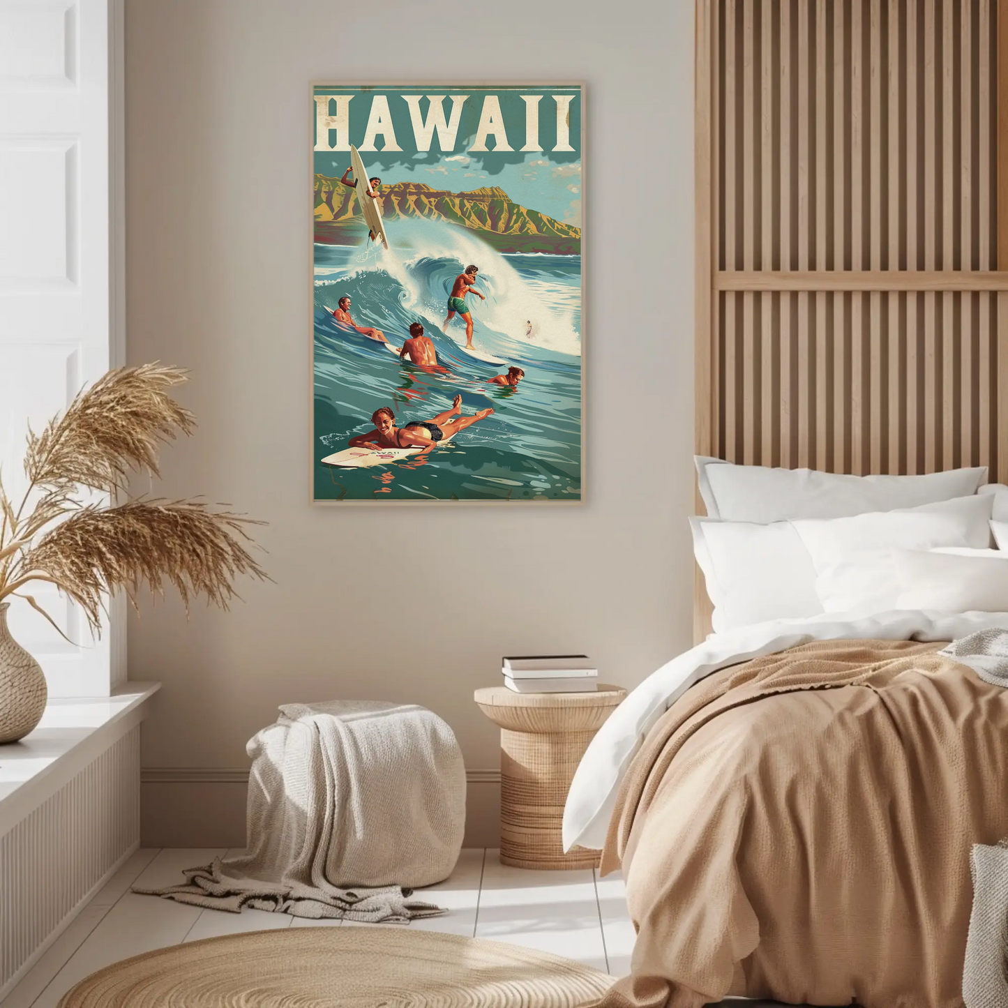 Vintage Poster Hawaii Surfing