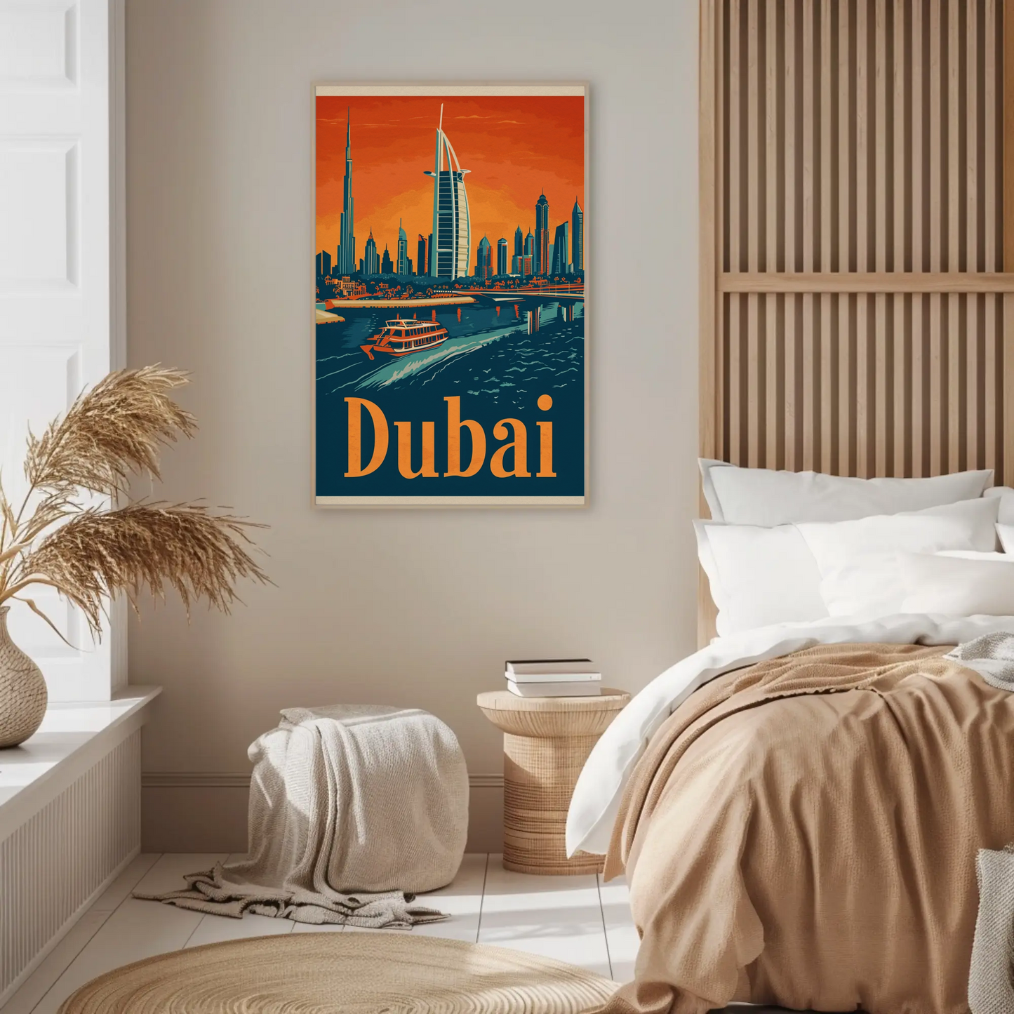 Dubai Cityscape Vintage Poster