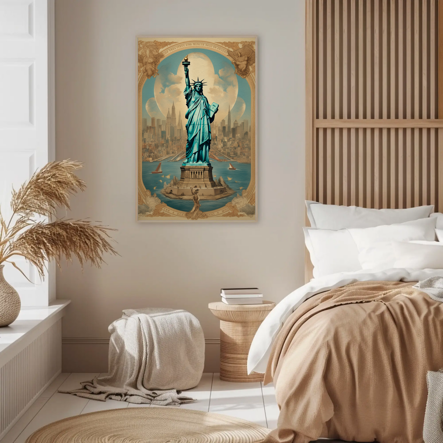 Statue Of Liberty New York Vintage Travel Poster