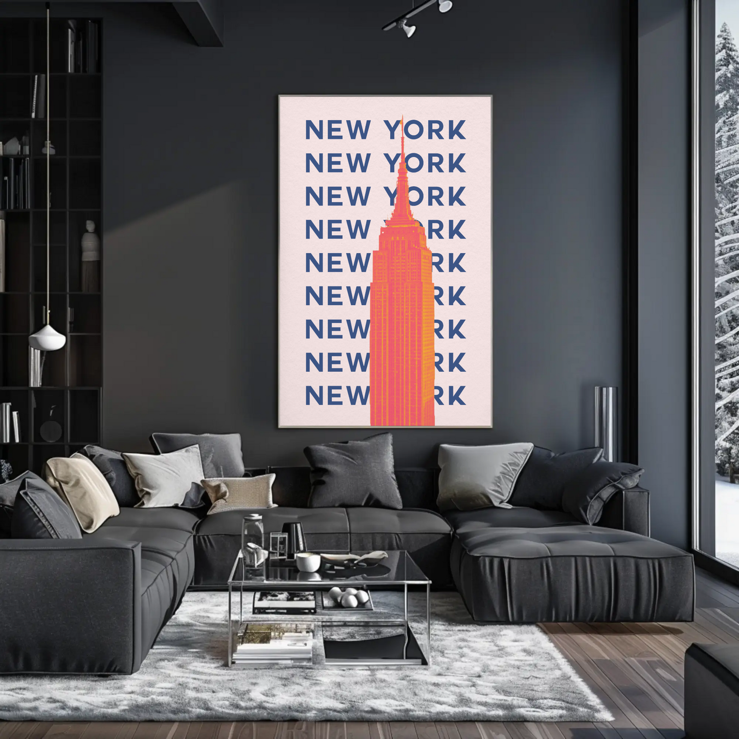 New York Empire State Poster Retro Travel Poster