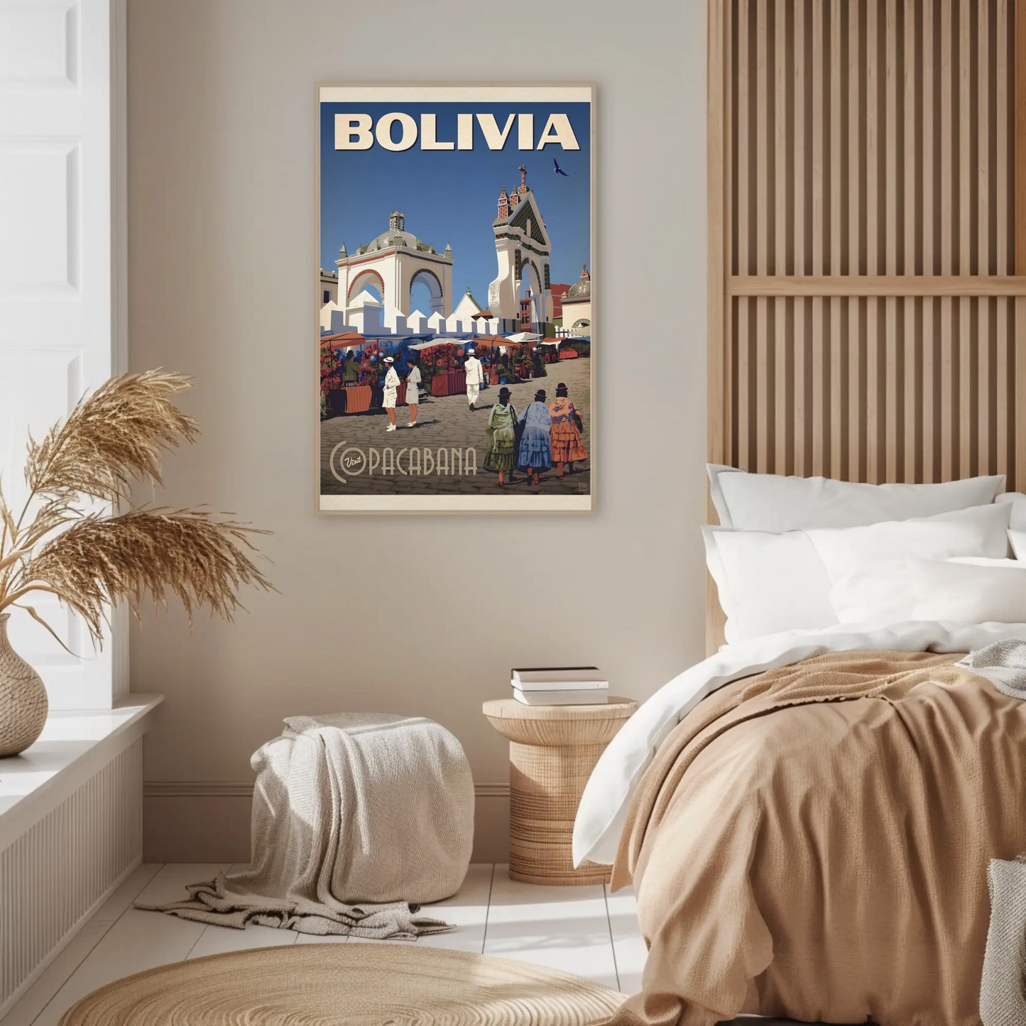 Copacabana Bolivia Vintage Poster