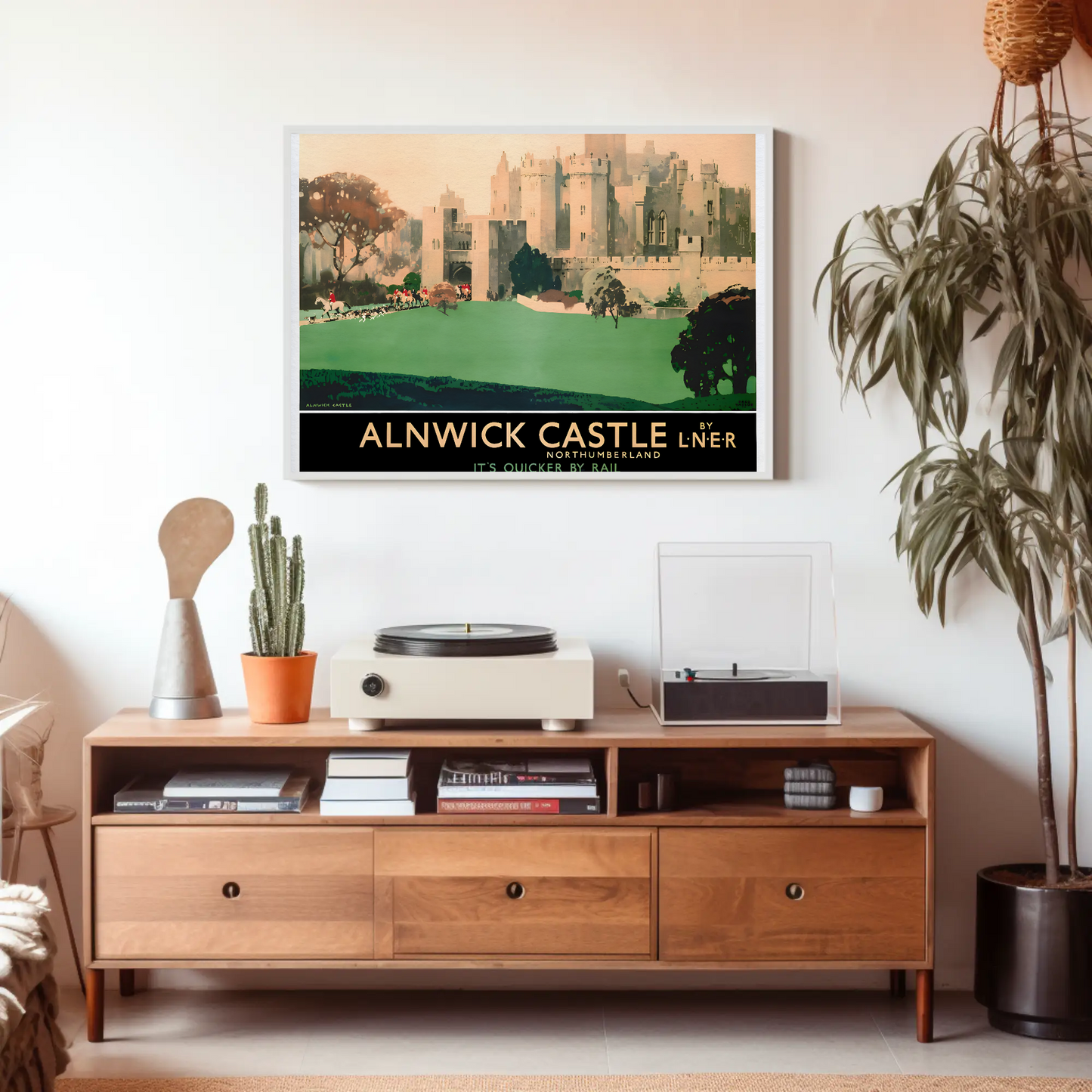 Alnwick Castle - It's Quicker by Rail Poster