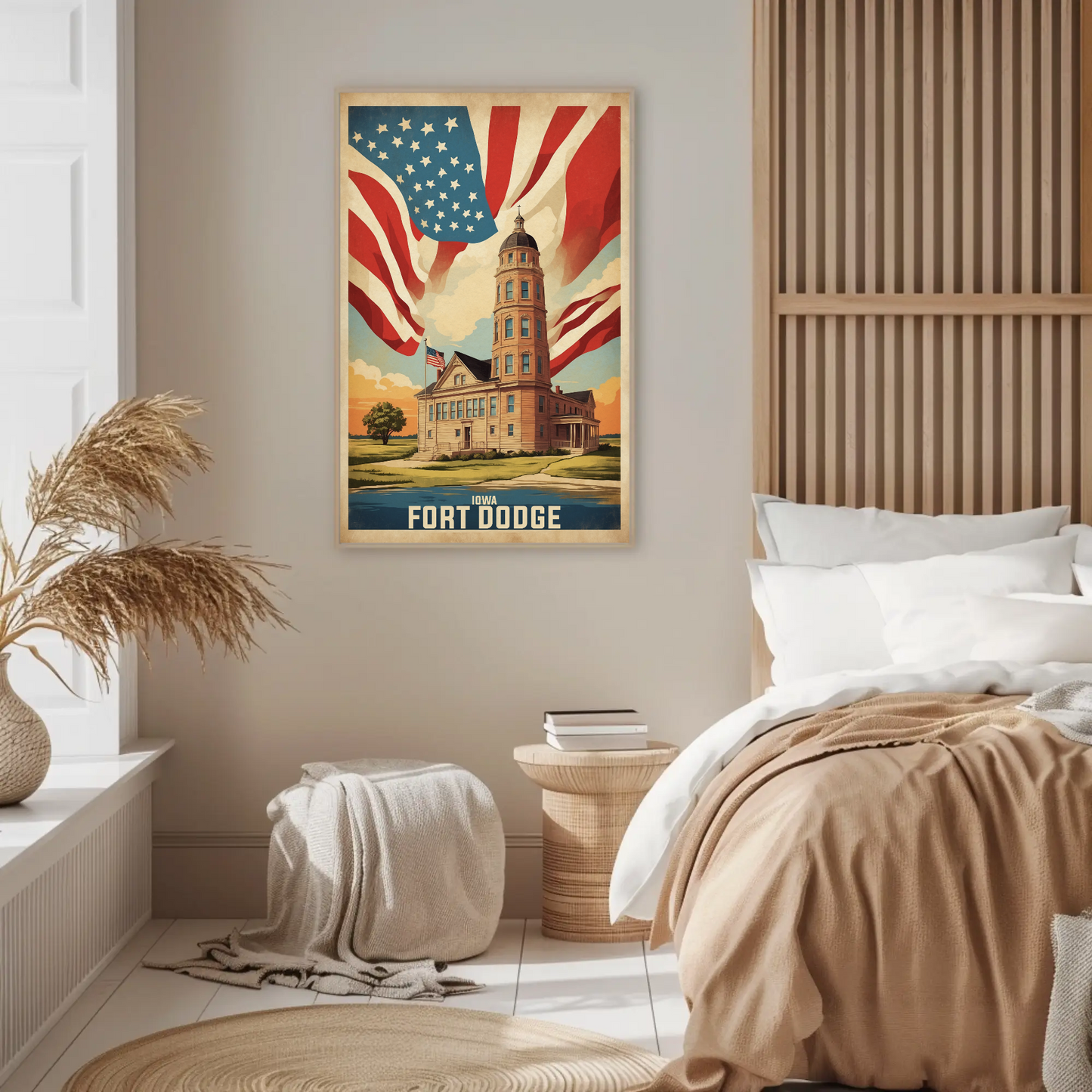 Fort Dodge Iowa Historic Building Vintage Travel Poster