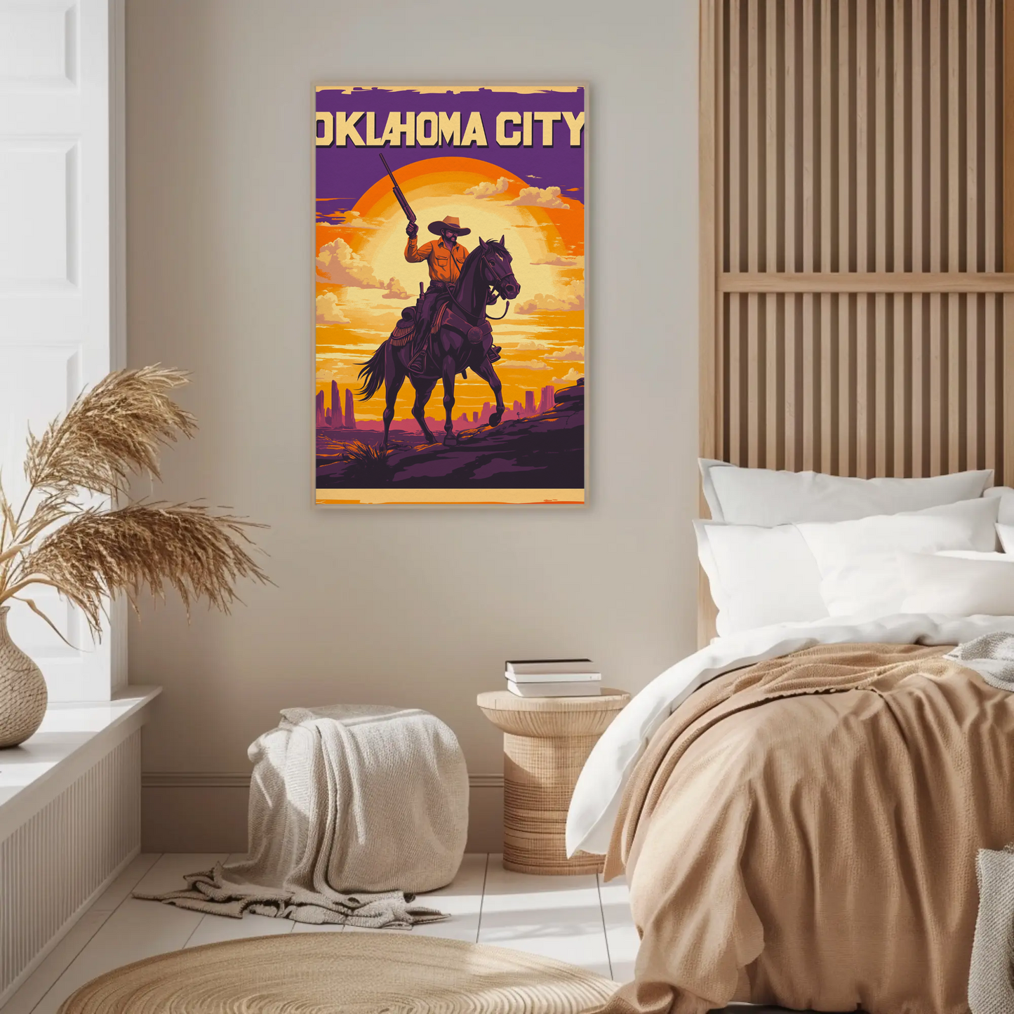 Oklahoma City Cowboy Vintage Poster
