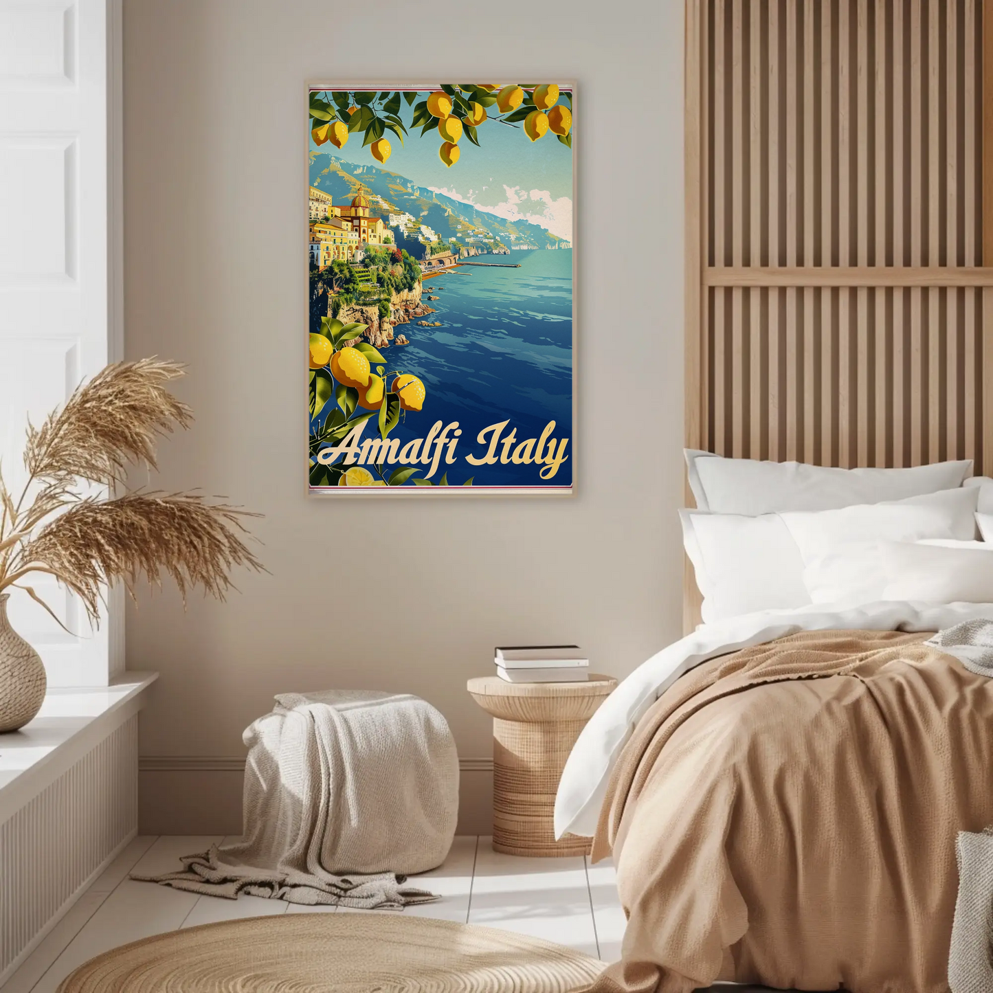 Amalfi Italy Bright Vintage Poster