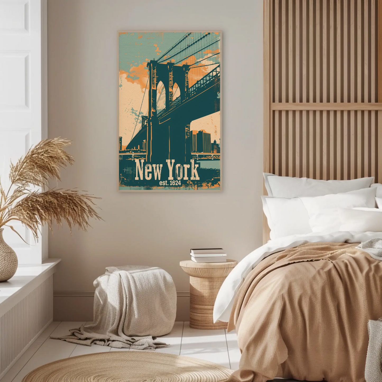 New York Brooklyn Bridge Vintage Poster