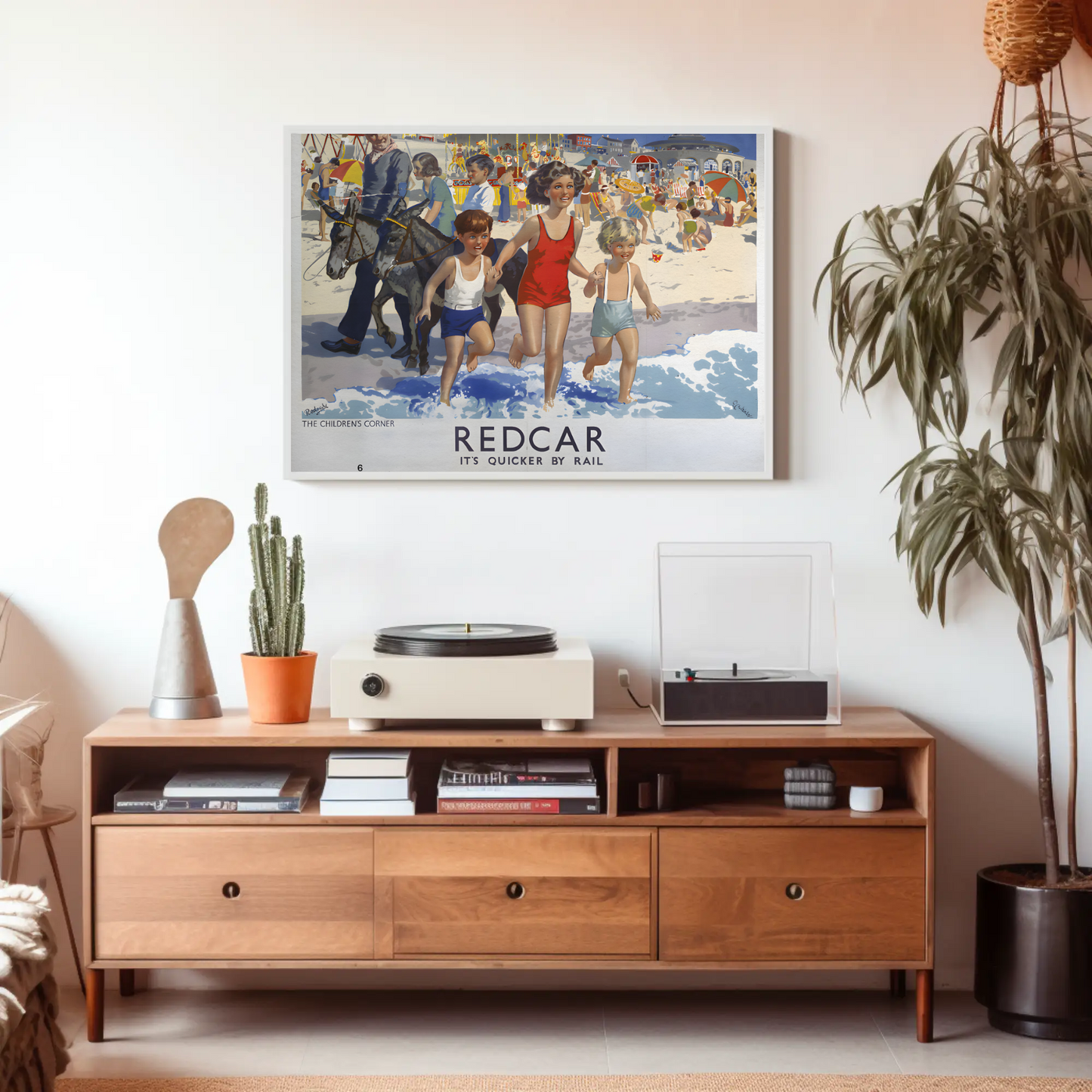 Redcar - It's Quicker by Rail Poster