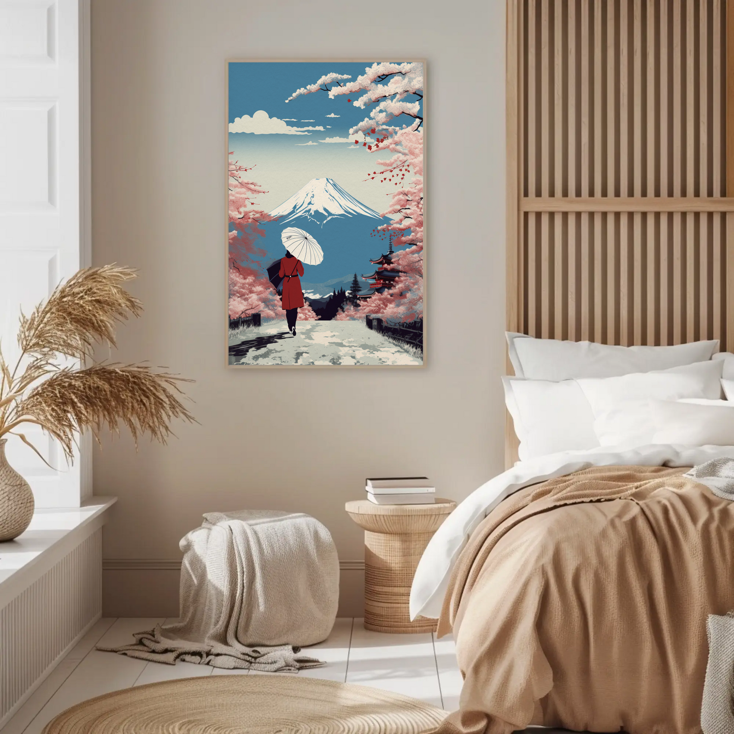 Japan Mount Fuji Cherry Blossoms Vintage Travel Poster