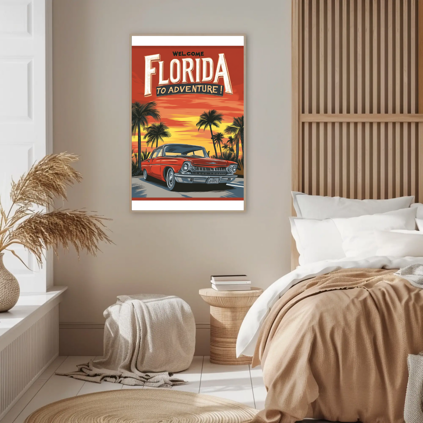 Florida Sunset Adventure Vintage Travel Poster