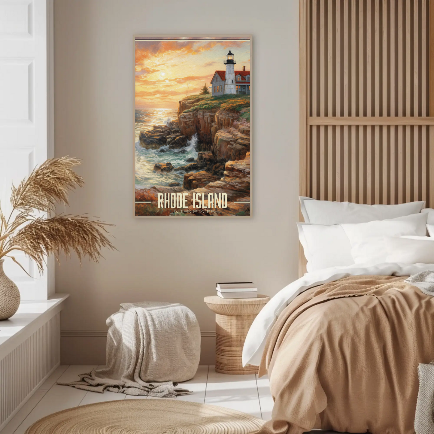 Vintage Poster - Rhode Island Lighthouse United States