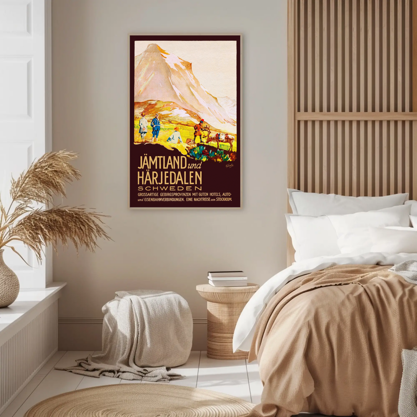 Jämtland Härjedalen Swedish Mountain Landscape Vintage Travel Poster