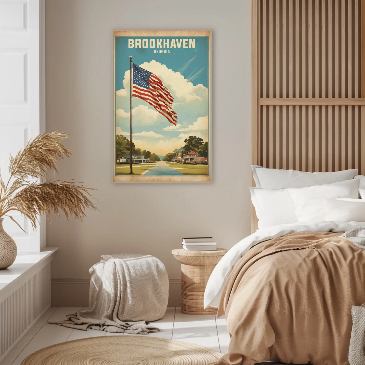 Brookhaven Georgia American Scene Art Vintage Travel Poster