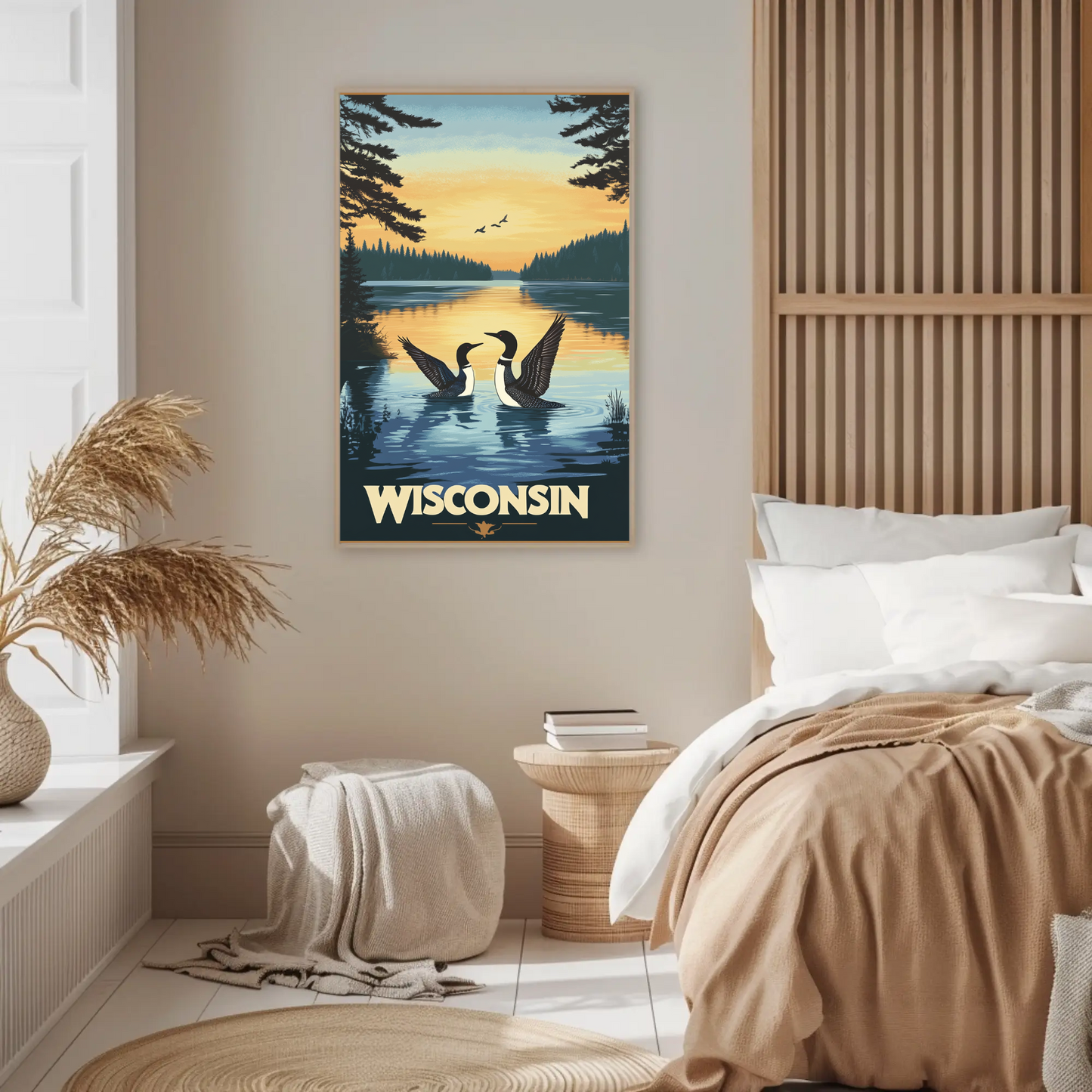 Wisconsin Lake Vintage Poster