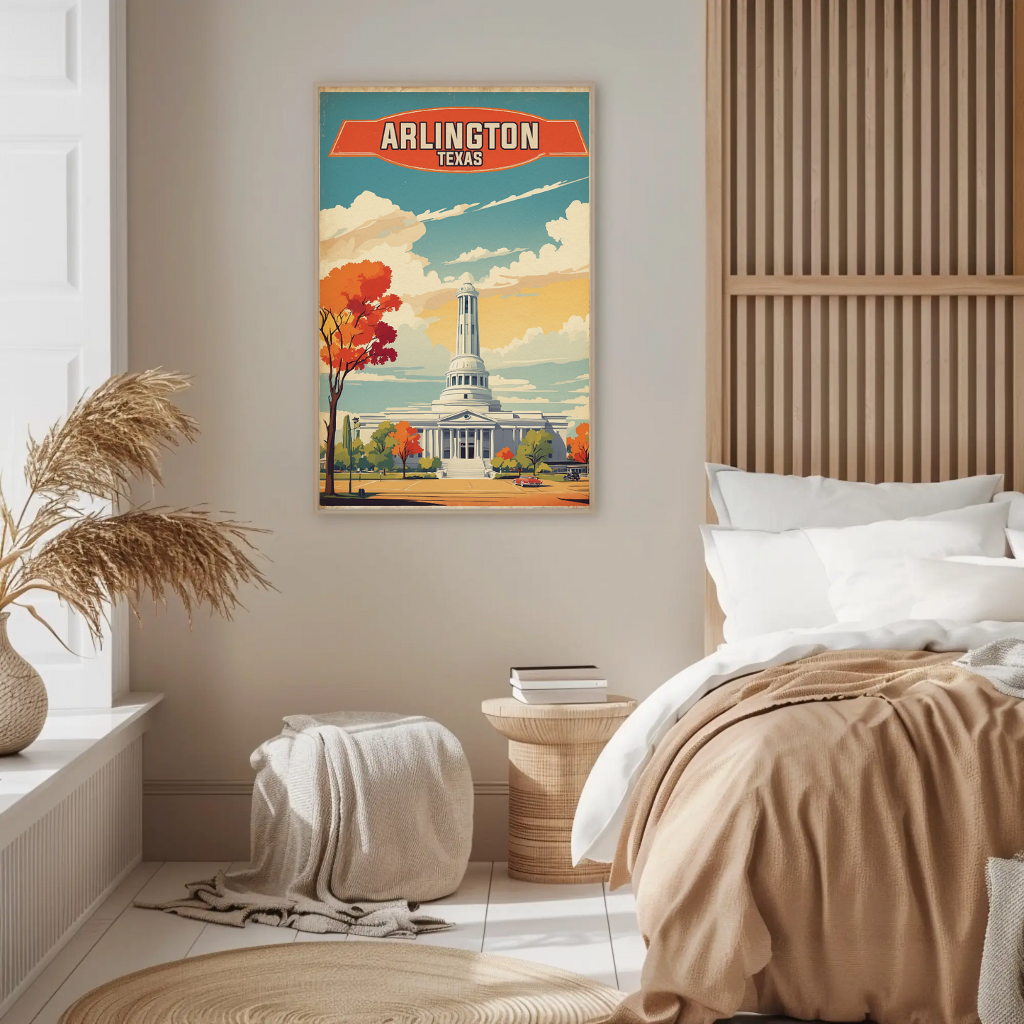 Arlington Texas Grand Capitol Vintage Travel Poster
