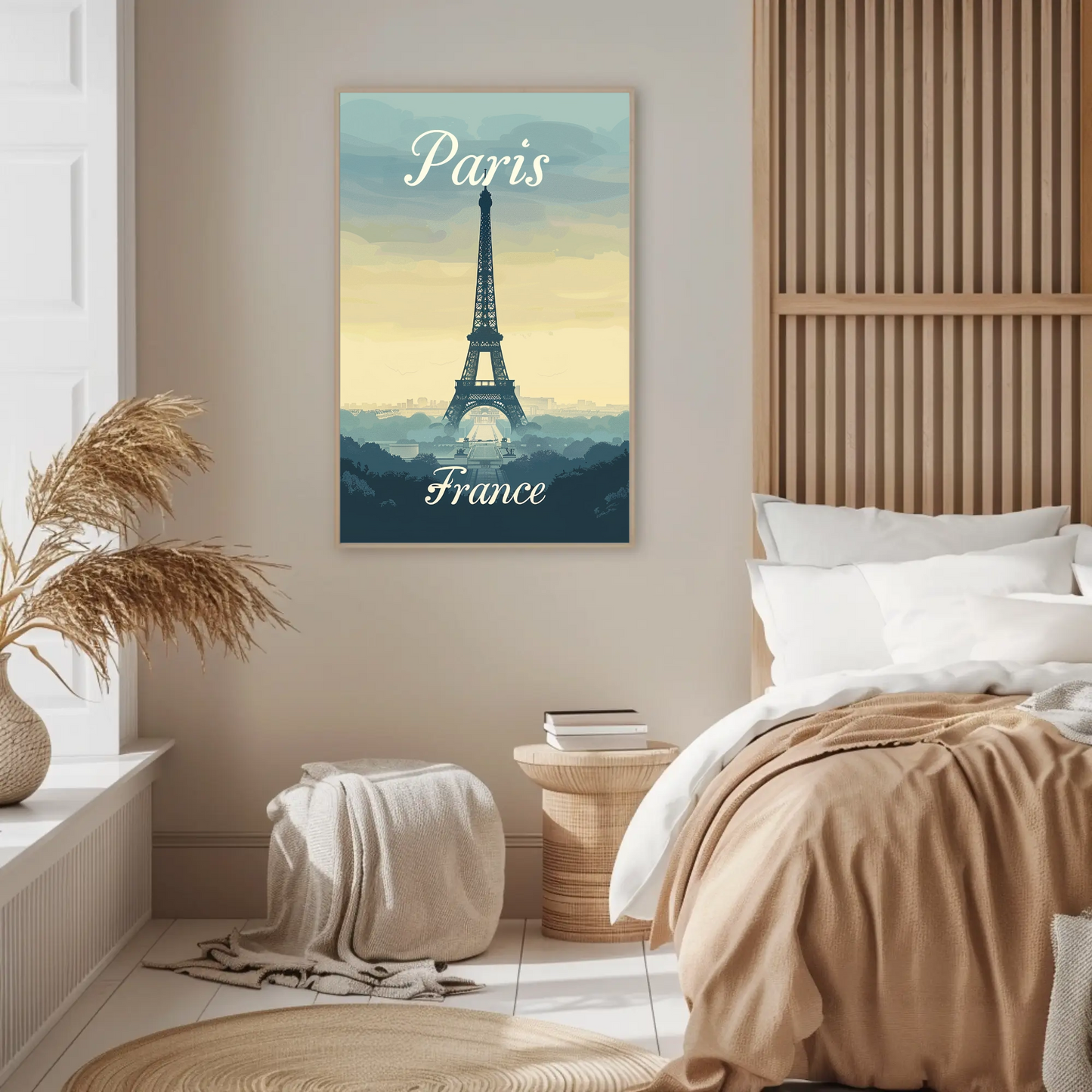 Paris, France - Eiffel Tower Vintage Style Poster