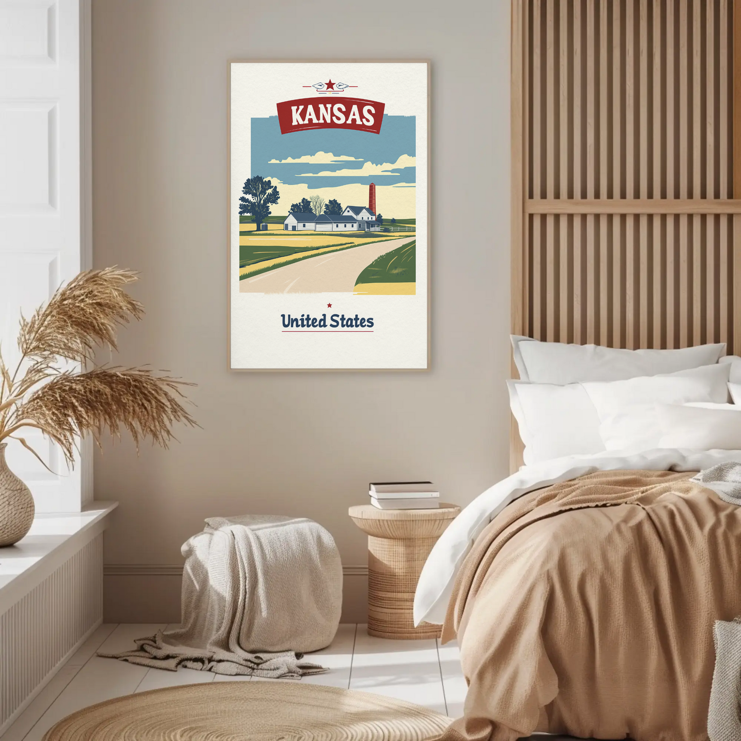 Kansas Country Road Vintage Poster