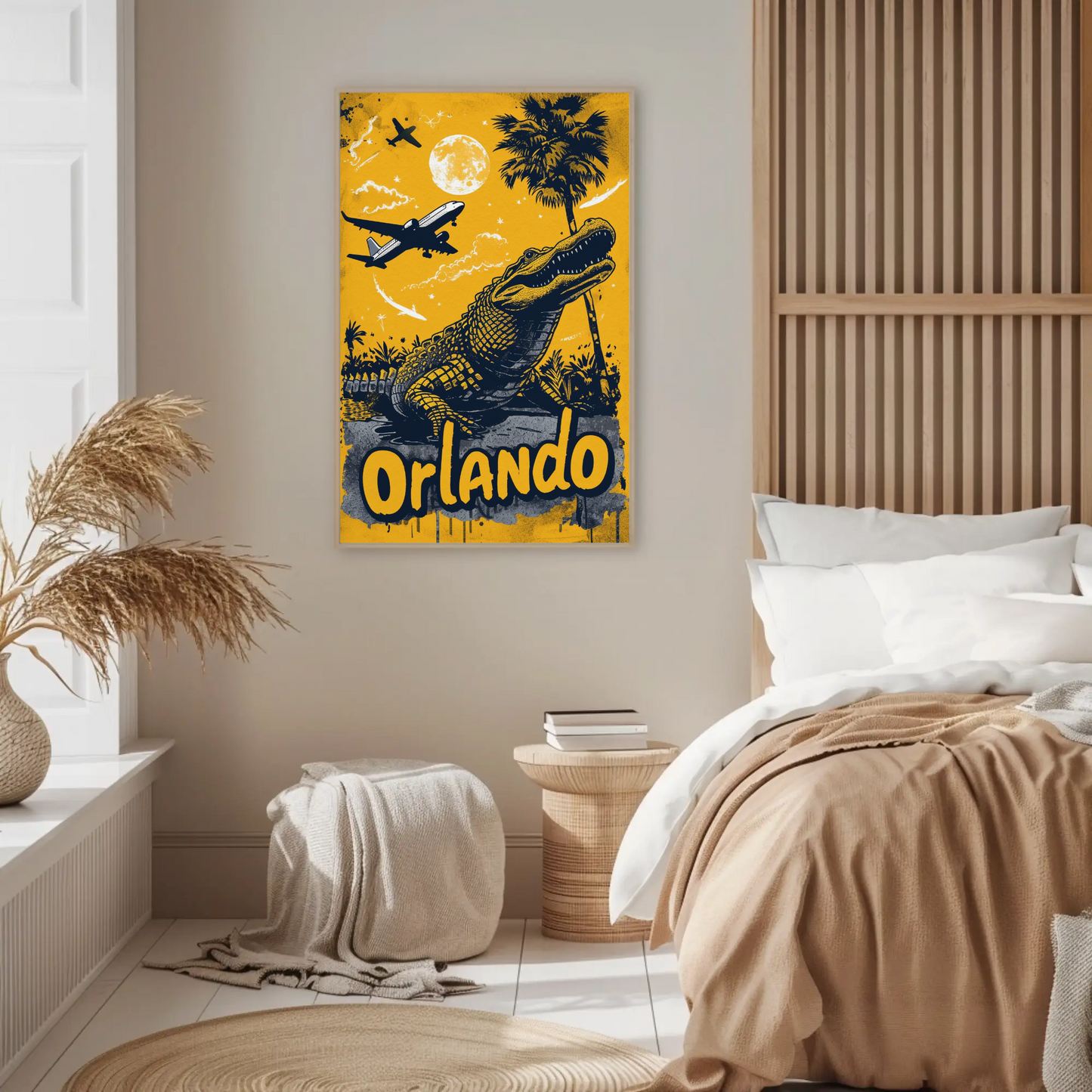 Orlando Vintage Poster - Gator and Airplanes