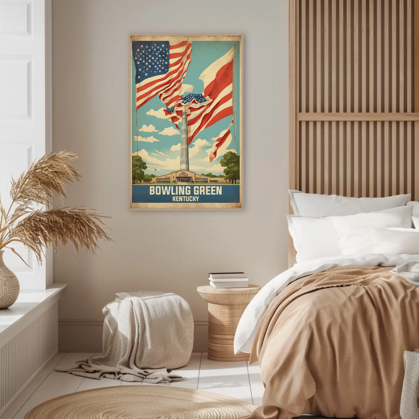 Bowling Green Kentucky Cityscape Art Print Vintage Travel Poster