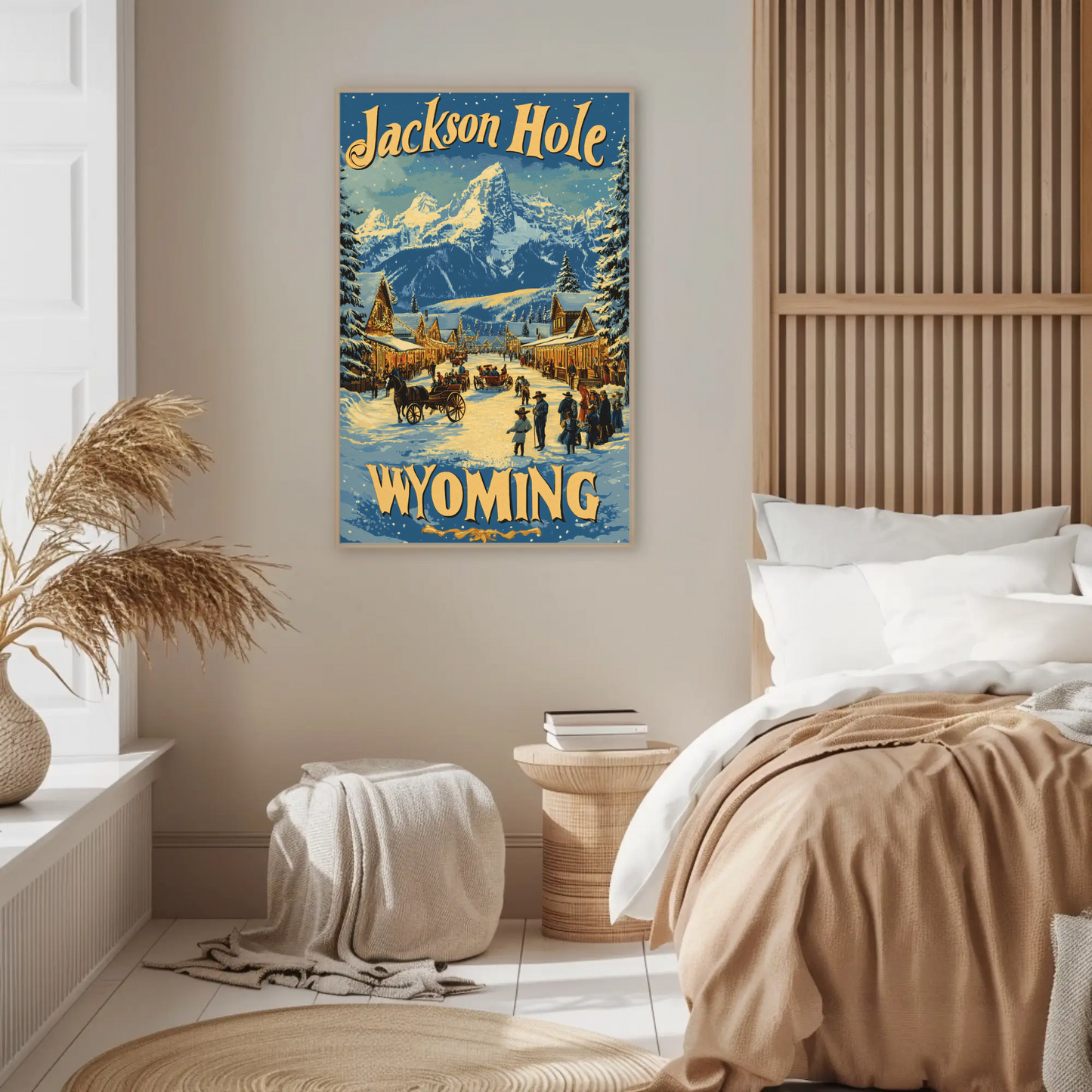 Jackson Hole Wyoming Vintage Poster Winter