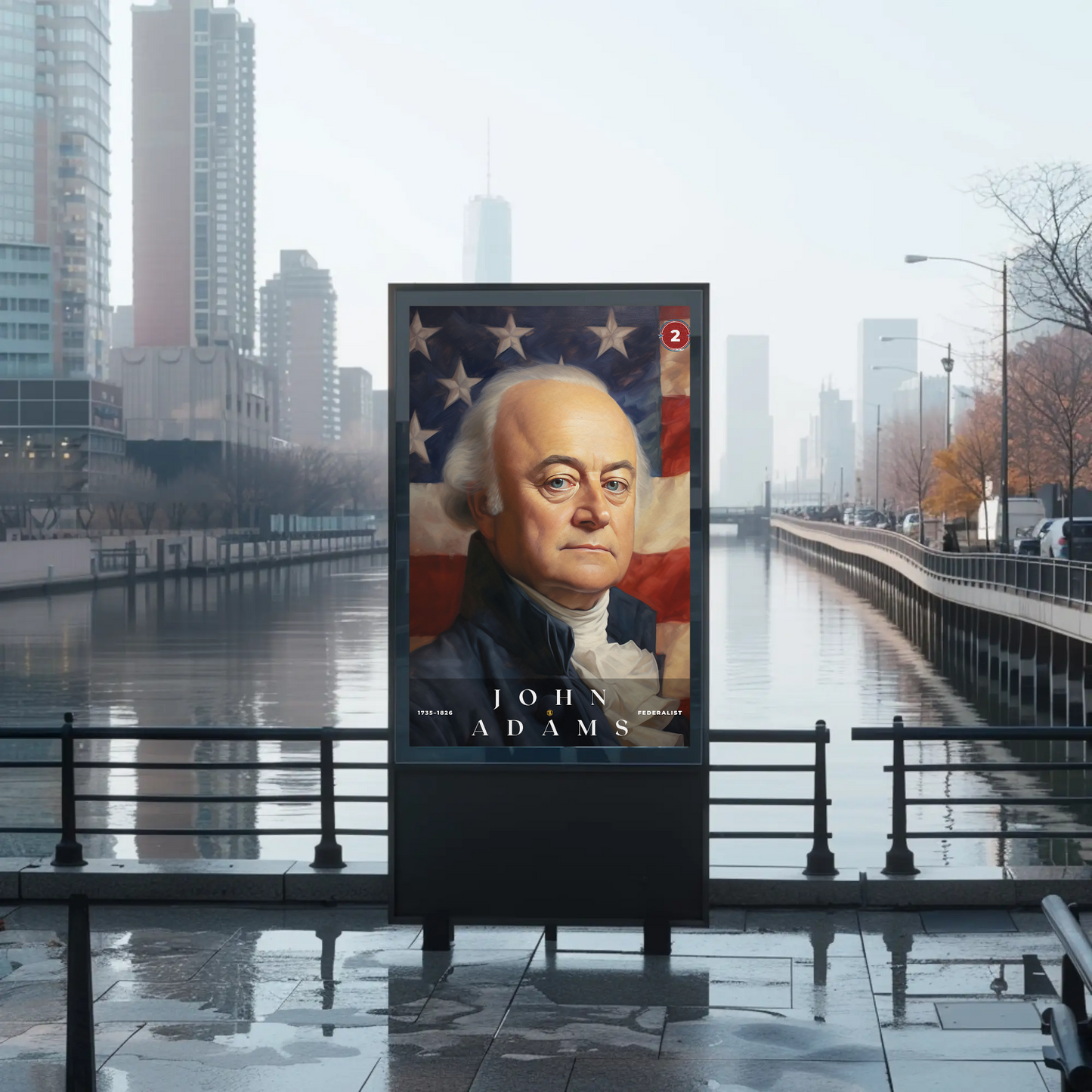 John Adams 2nd President Of The United States Portrait