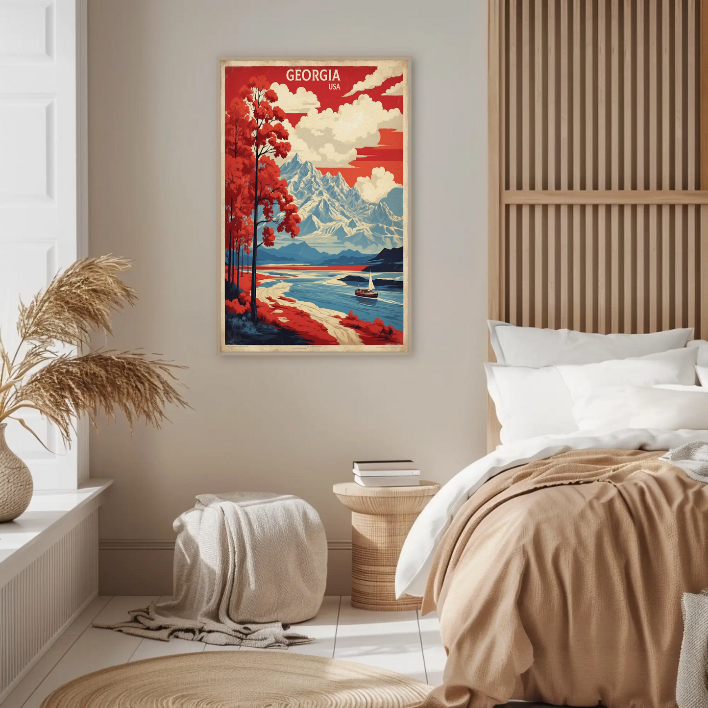 Georgia Scenic River Mountains Vintage Travel Poster