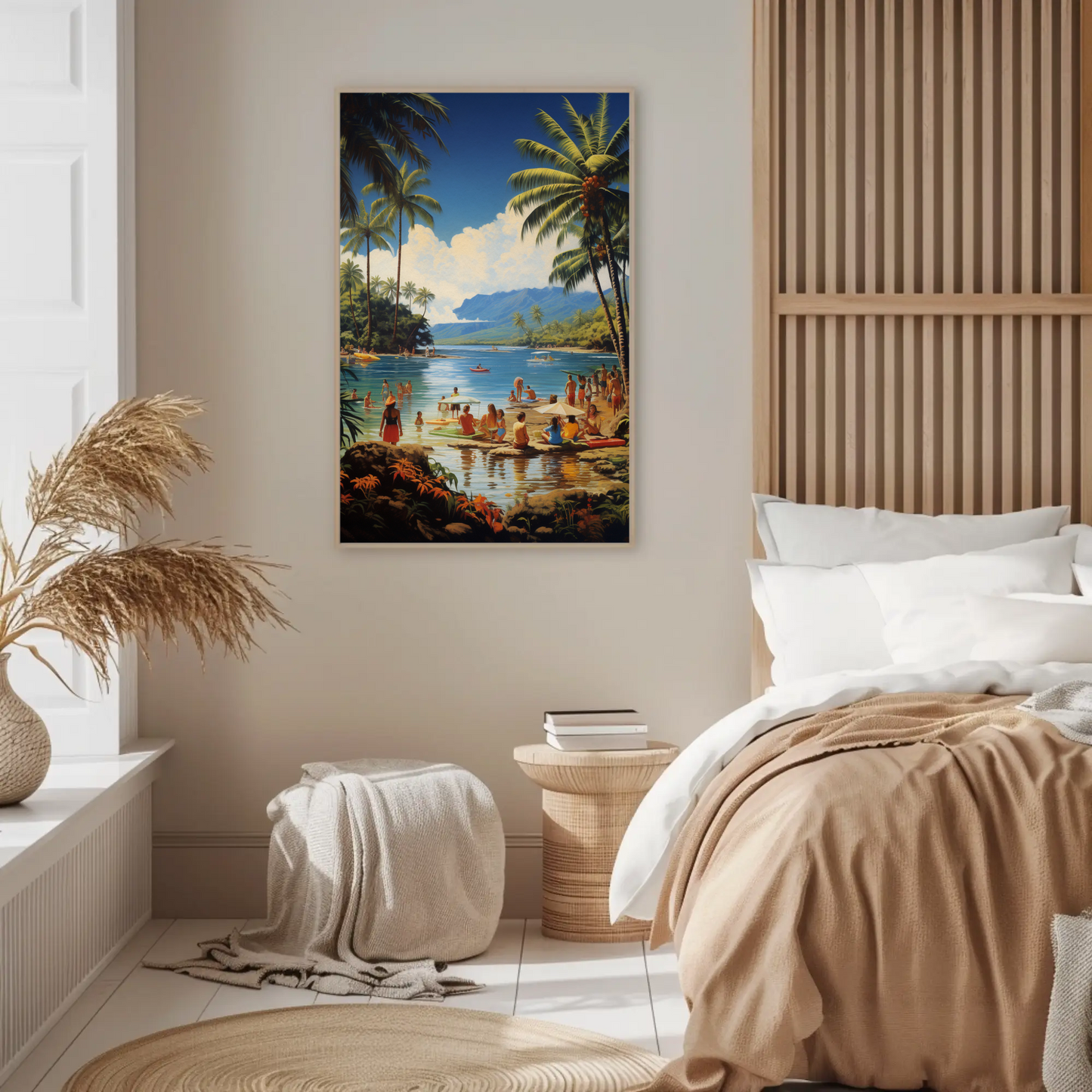 Tropical Lagoon Beach Paradise Vintage Travel Poster