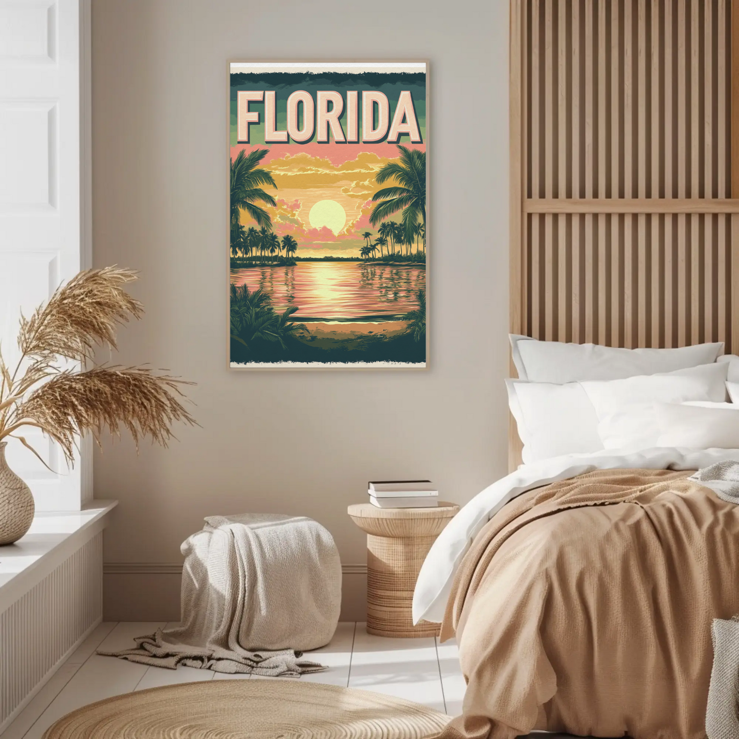 Florida Vintage Poster - Tropical Sunset