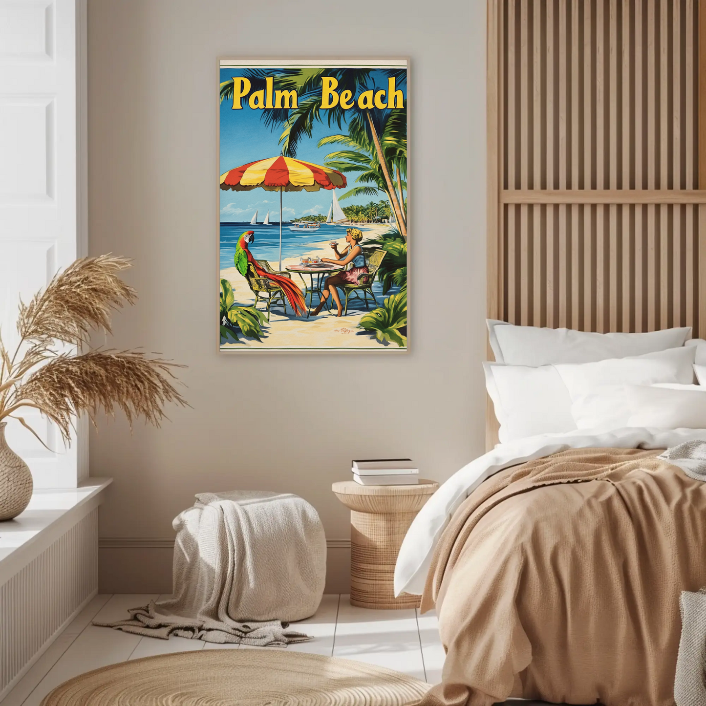 Palm Beach Vintage Poster Cafe Scene