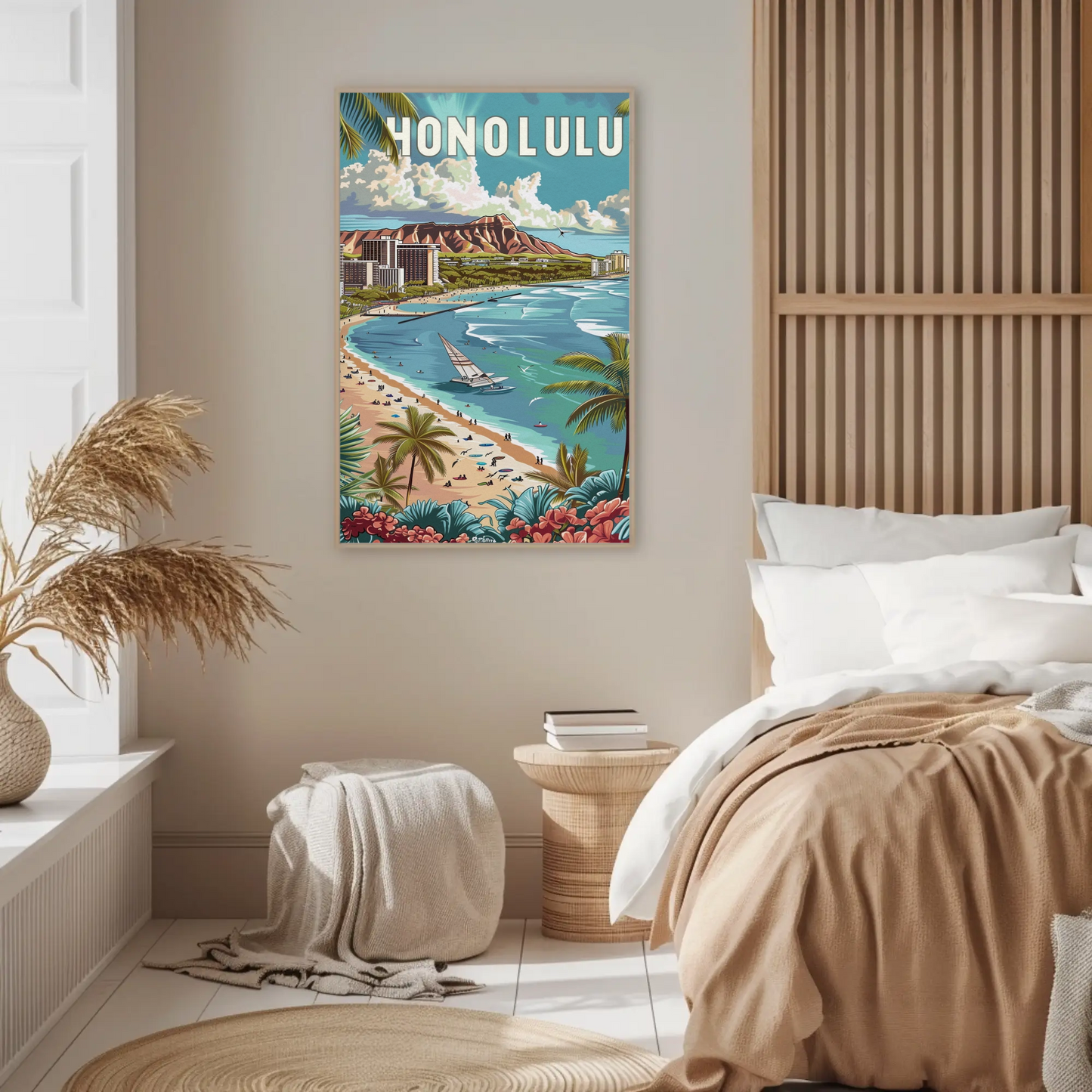 Honolulu Vintage Poster Diamond Head View