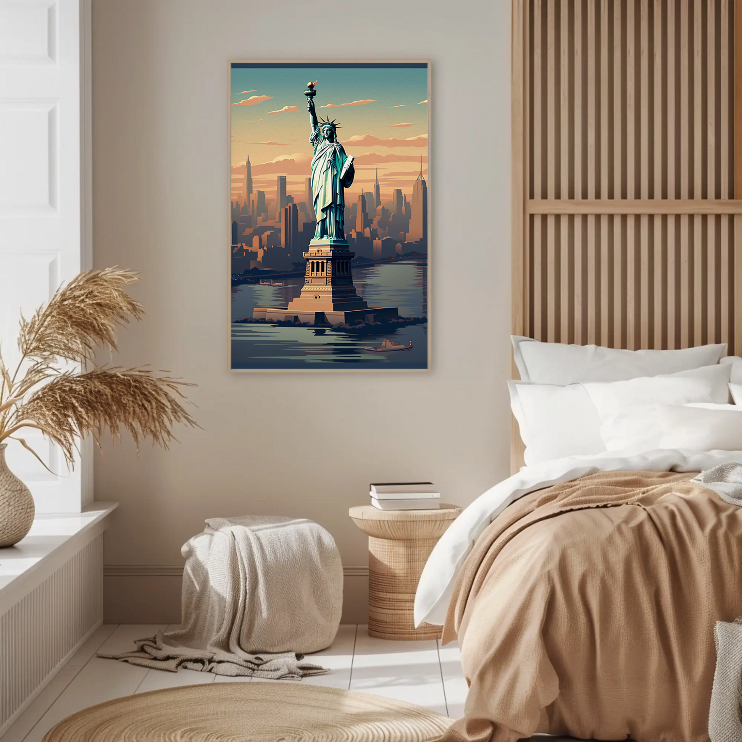 New York Liberty Vintage Travel Poster
