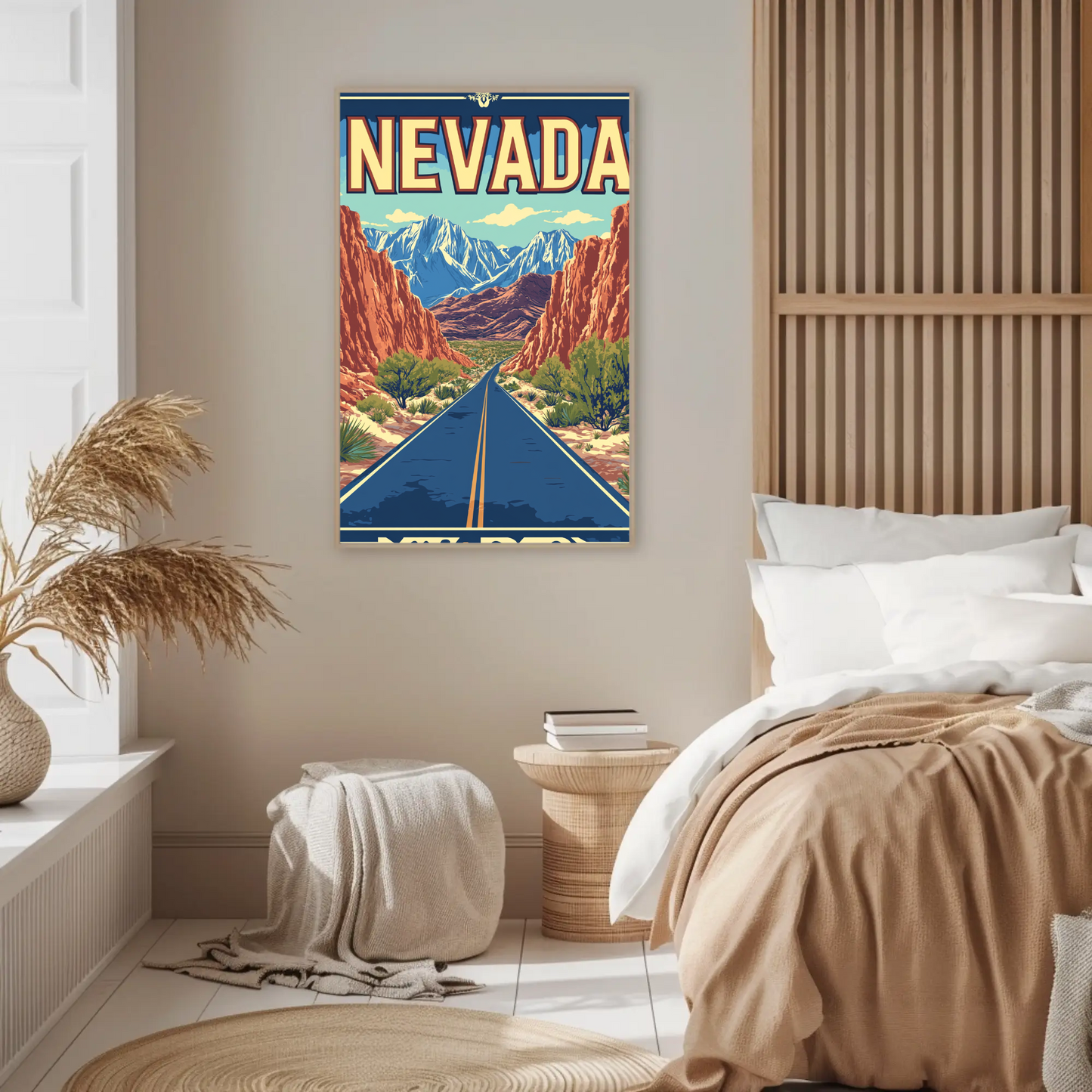 Nevada Landscape Vintage Travel Poster