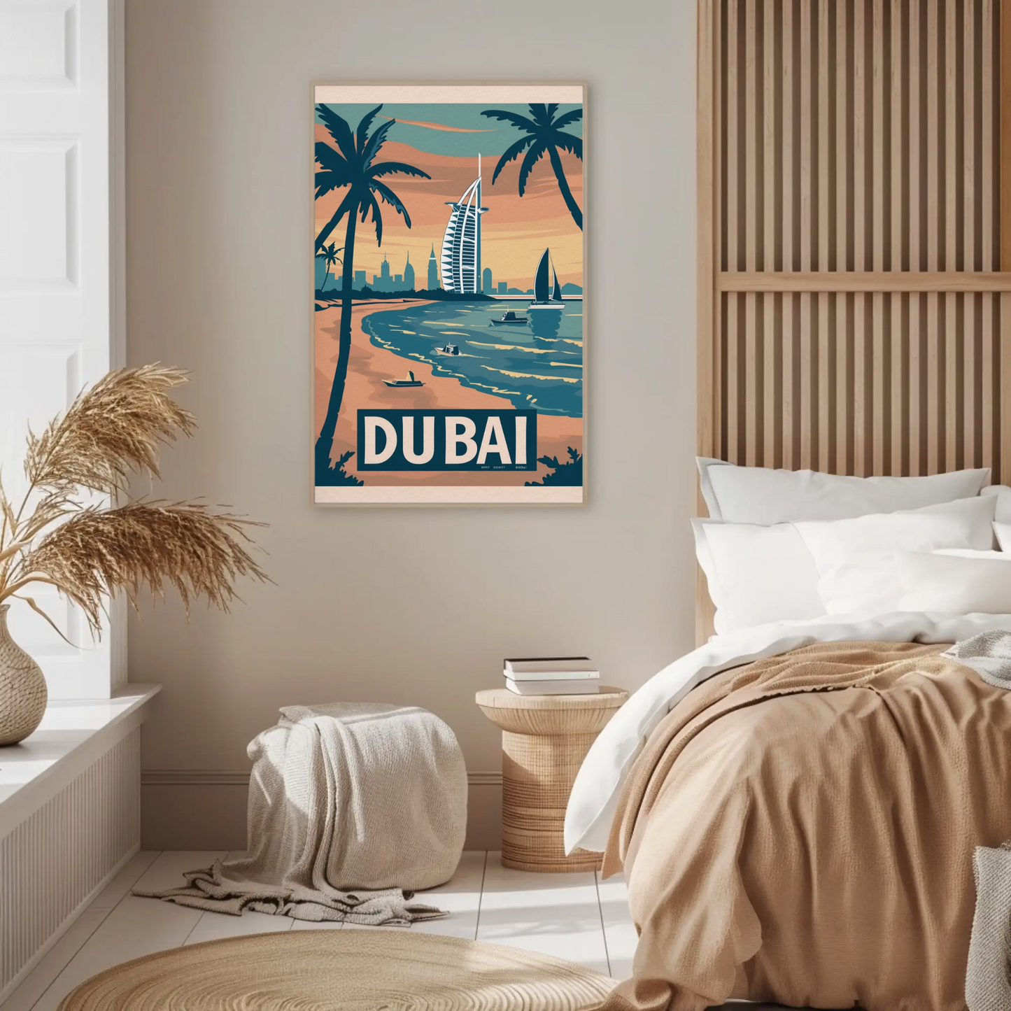 Dubai Beach Vintage Poster