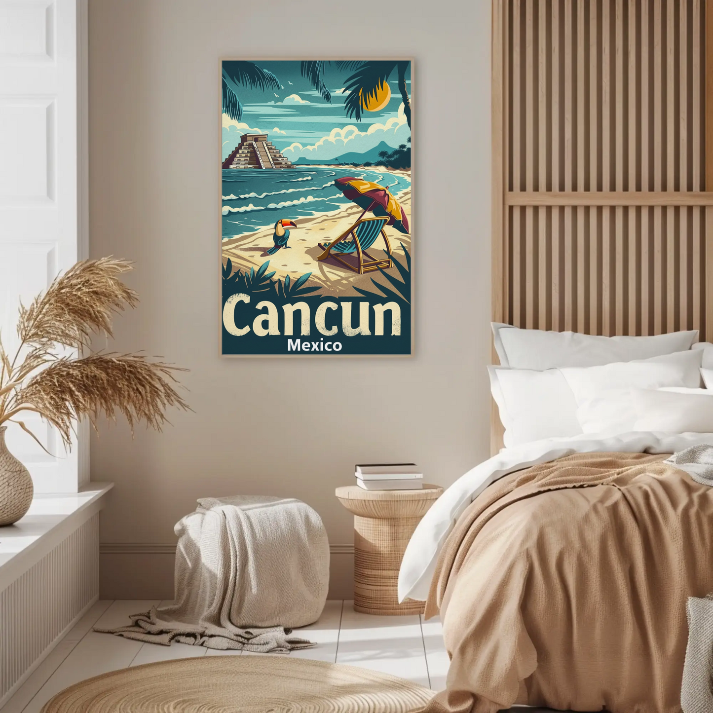 Vintage Travel Poster - Cancun Mexico Tropical Paradise