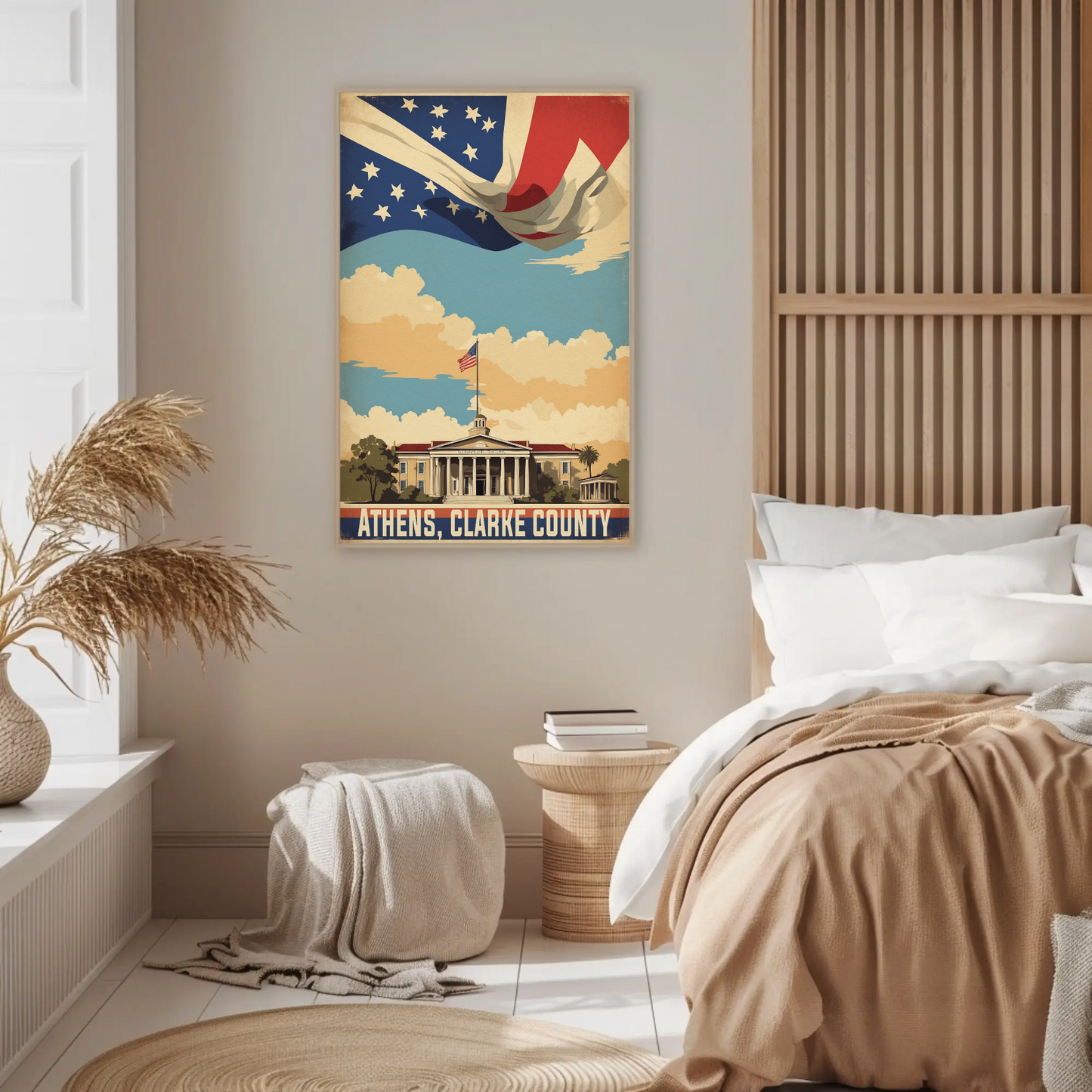 Athens Clarke County Georgia Capitol Vintage Travel Poster